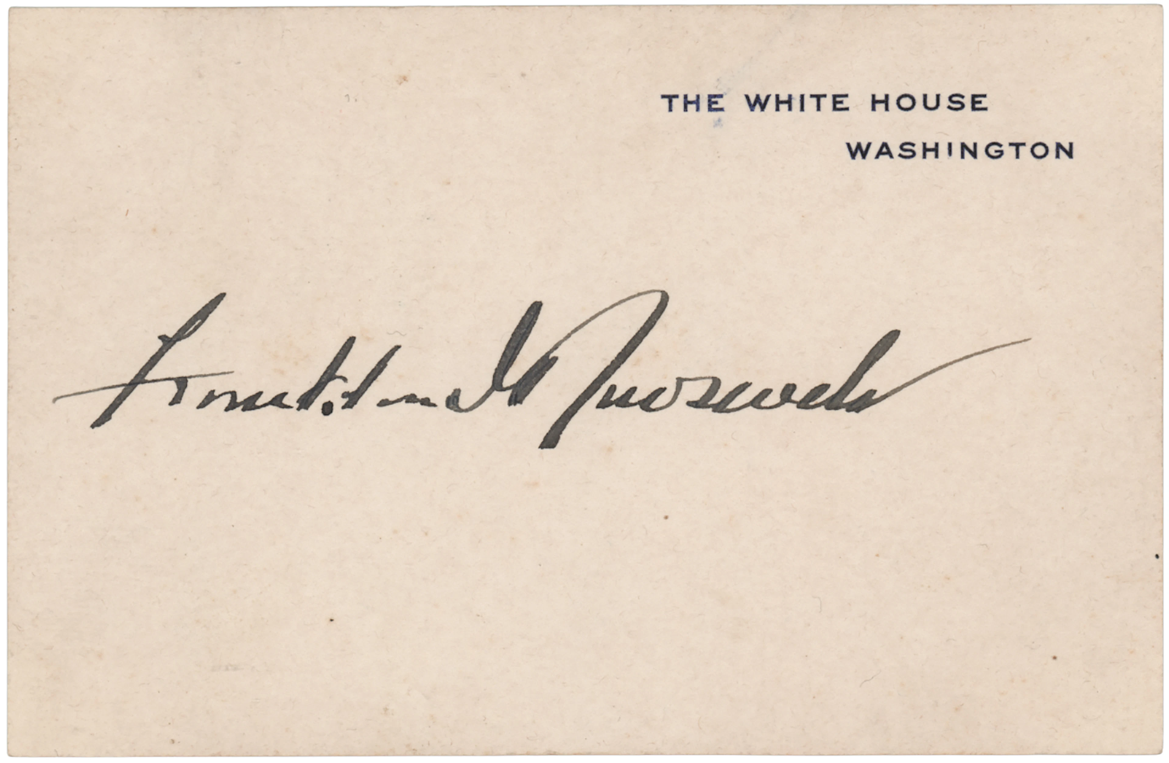 Franklin D. Roosevelt Signed White House Card