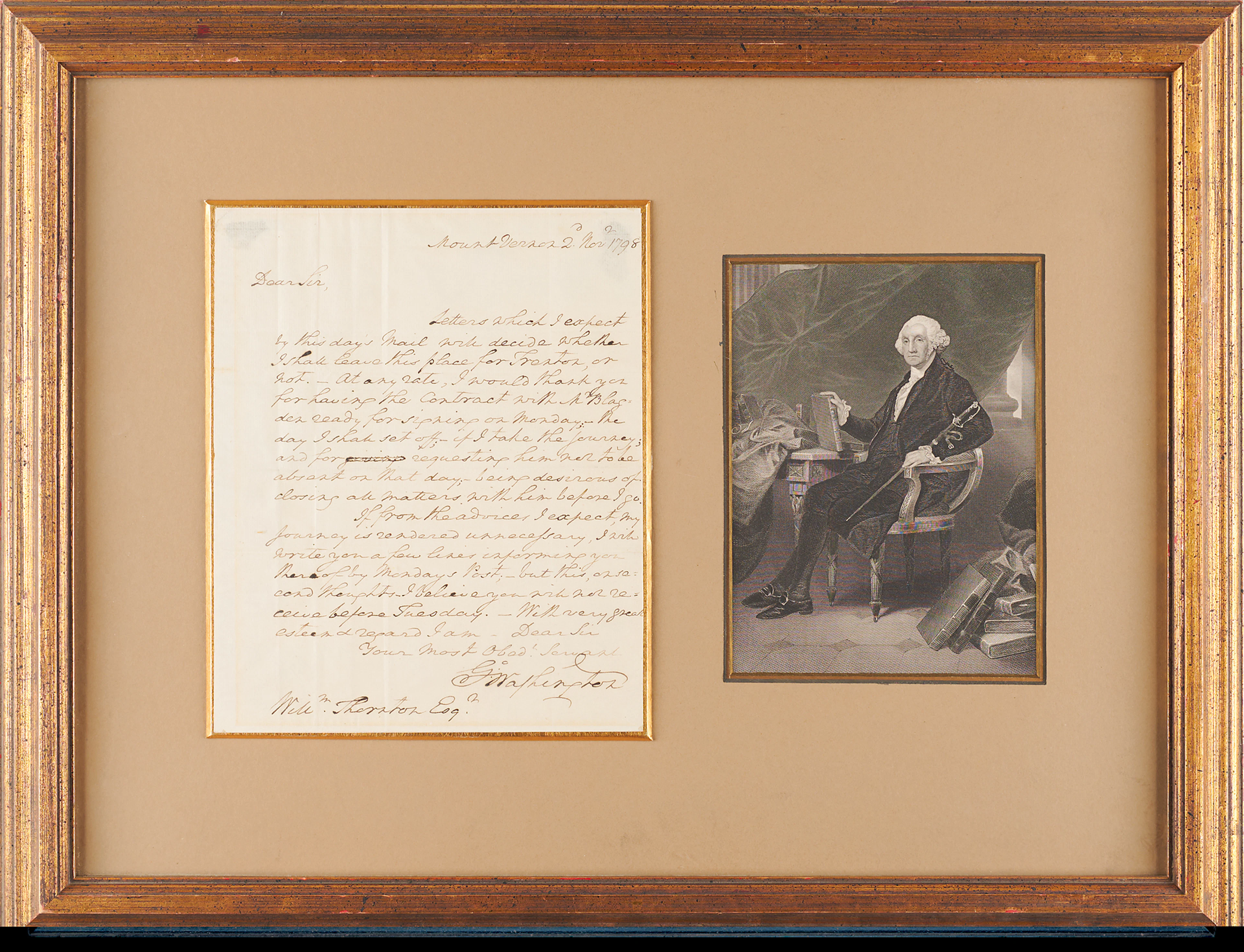 George Washington Autograph Letter Signed to Architect of the Capitol