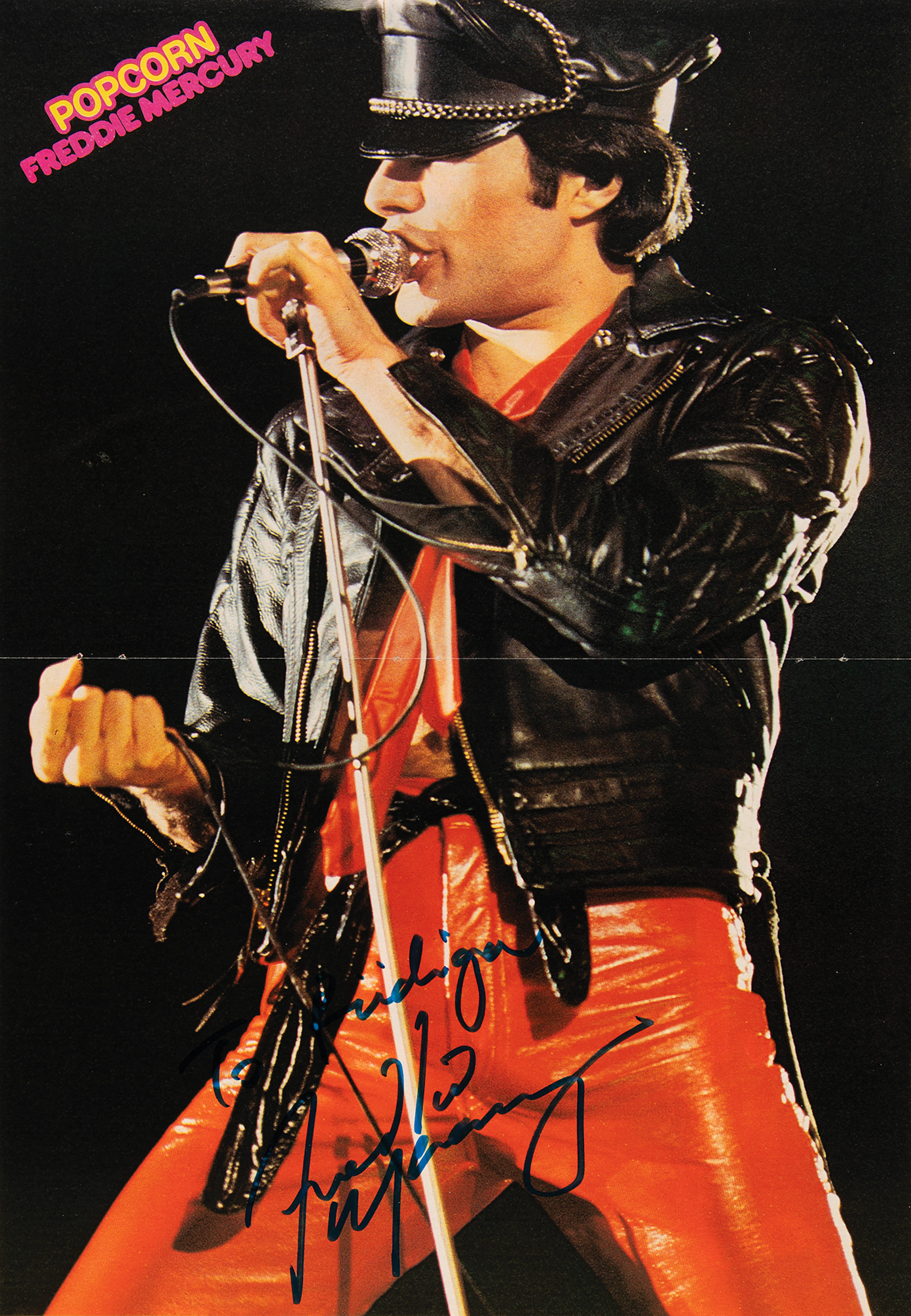 Freddie Mercury Signed Magazine Centerfold Photograph