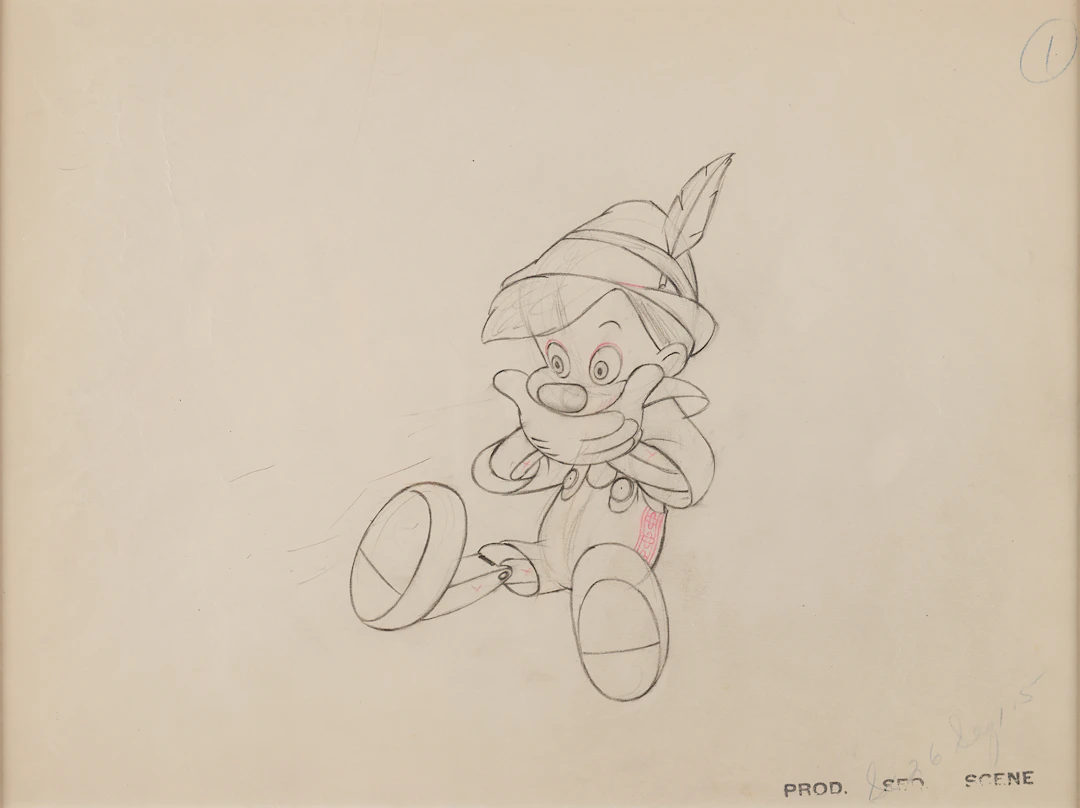 Pinocchio production drawing from Pinocchio