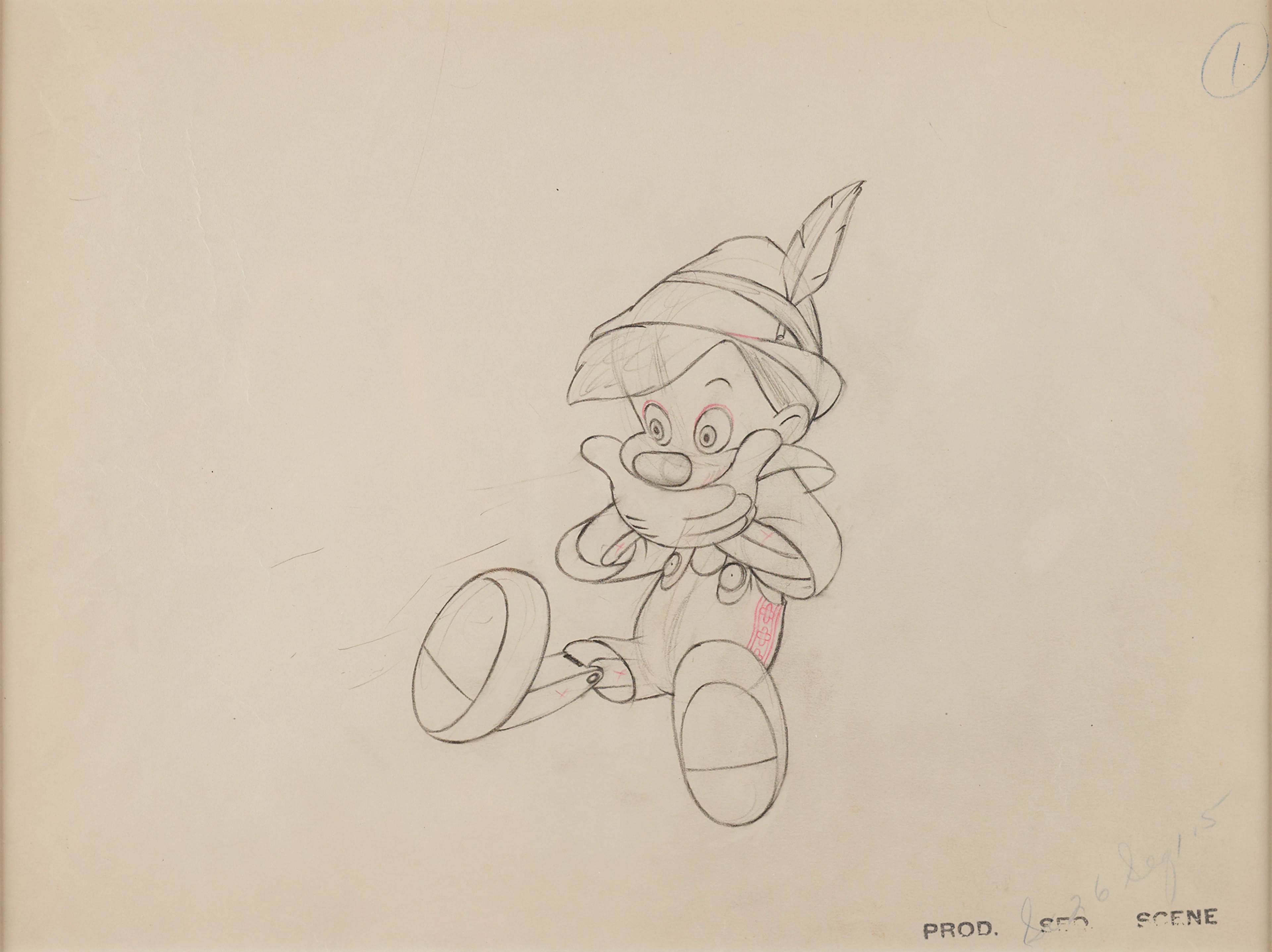 Pinocchio production drawing from Pinocchio