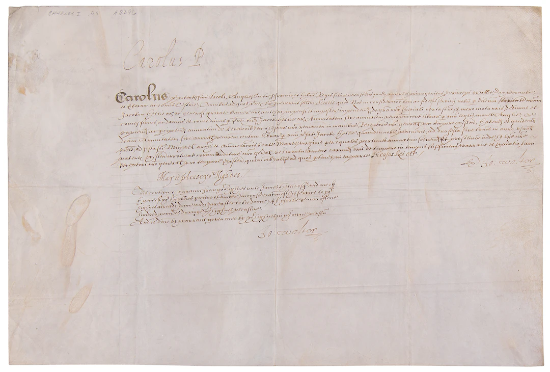 King Charles I Document Signed as Prince of Wales (1620)