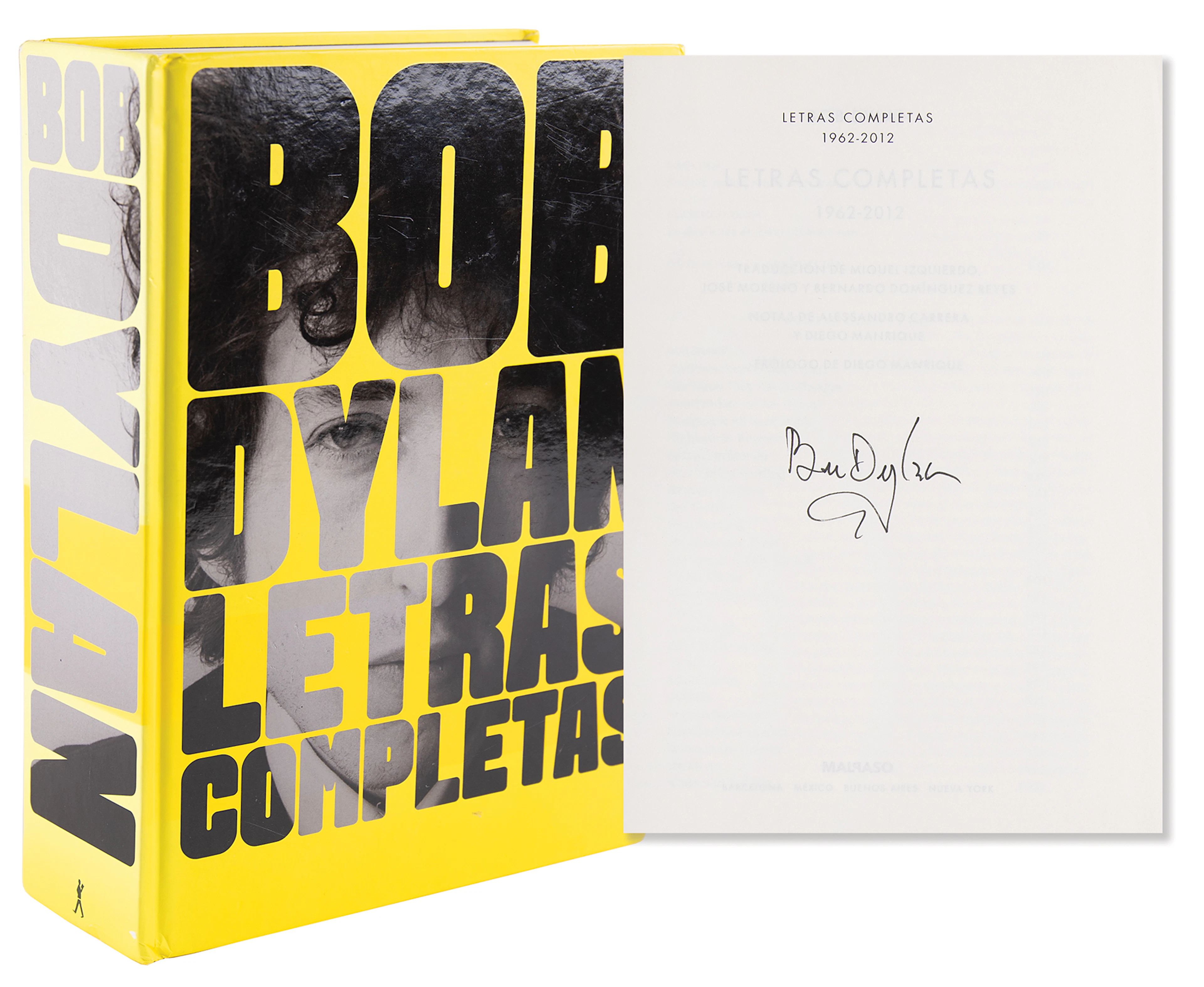 Bob Dylan Signed Book - Letras Completas, 1962–2012