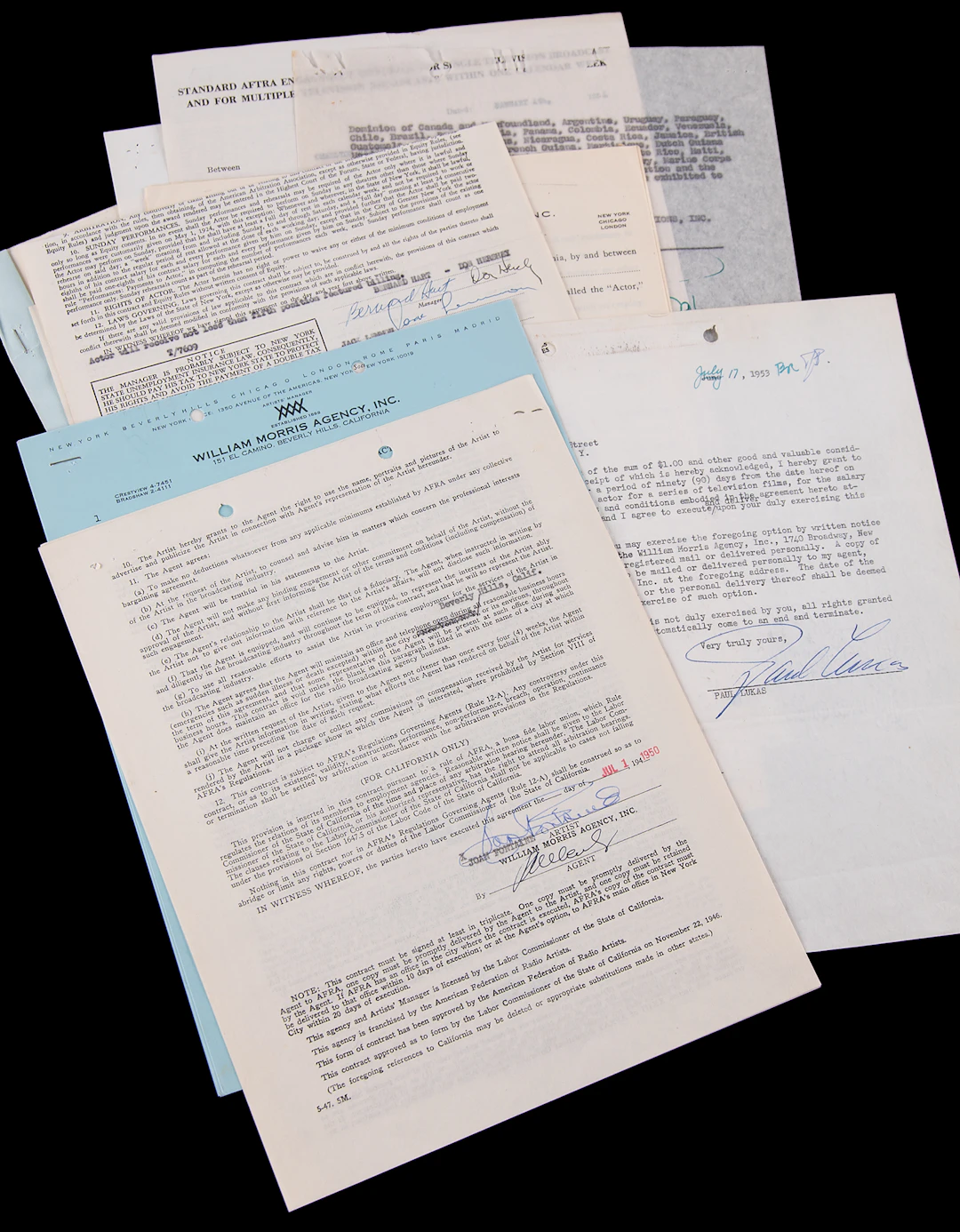 Academy Award Winners for Best Actor/Actress (9) Documents Signed