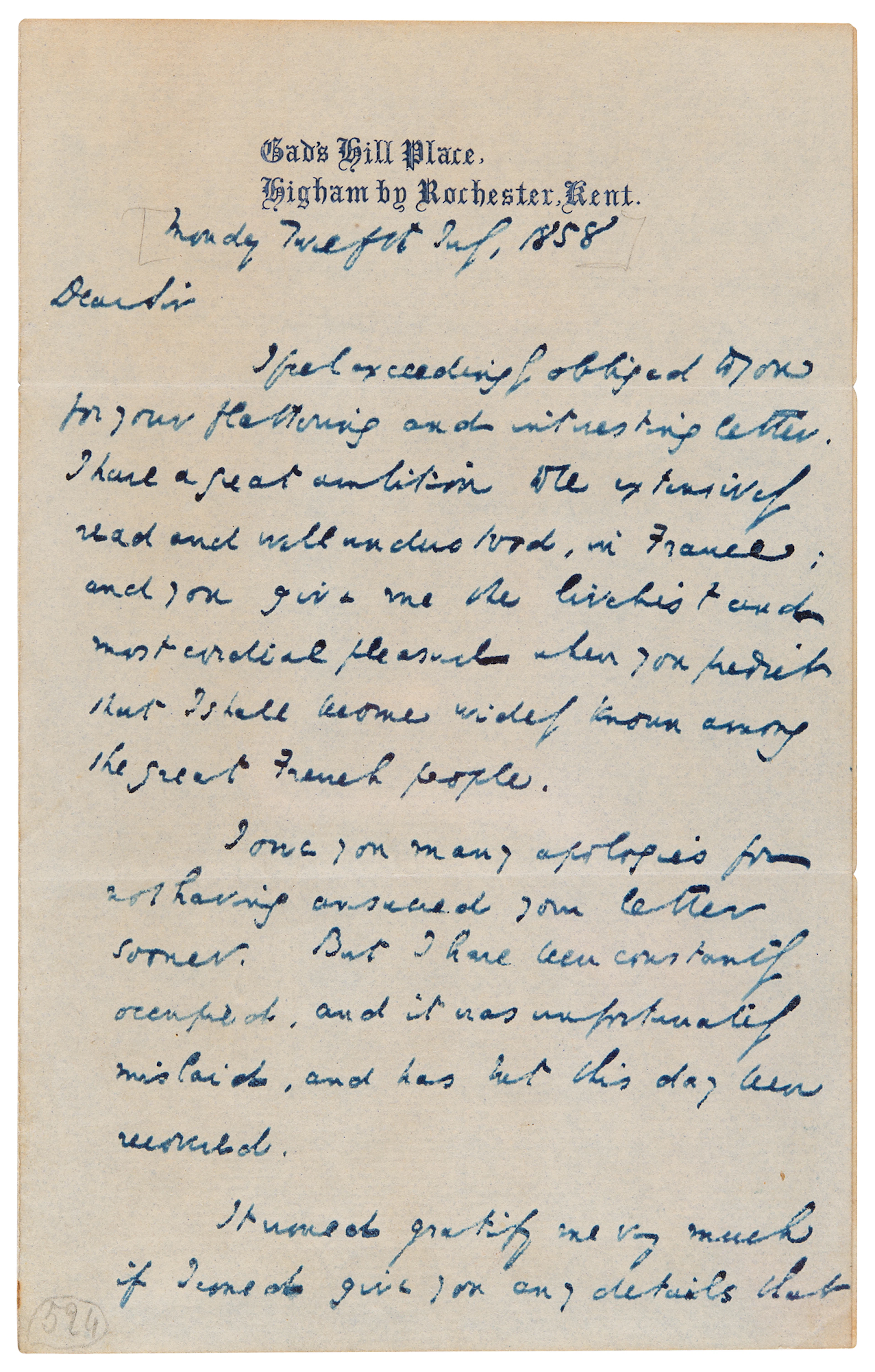 Charles Dickens Autograph Letter Signed: "All that I could say of