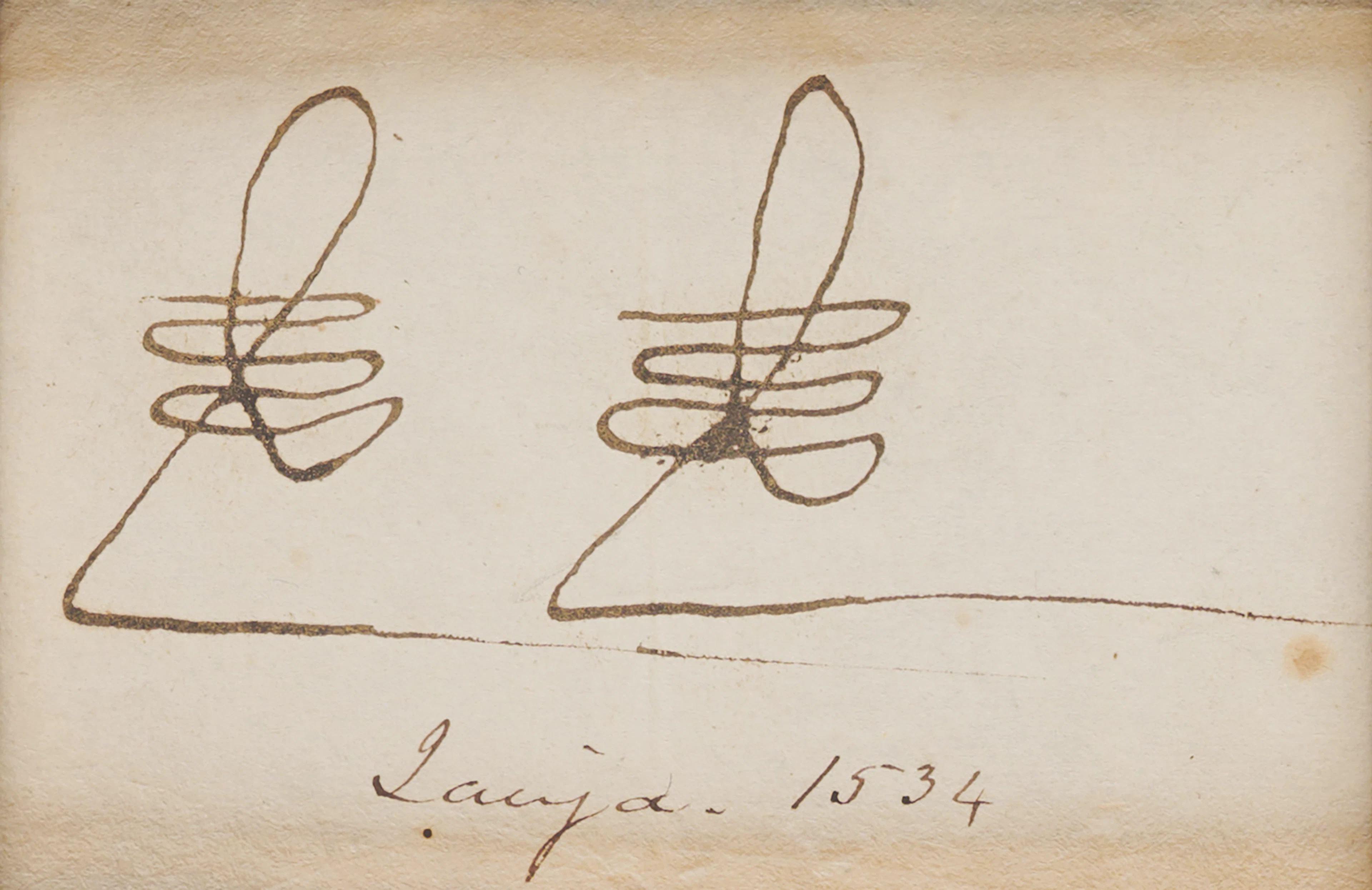 Francisco Pizarro Autograph Fragment with Double Rubric Signature