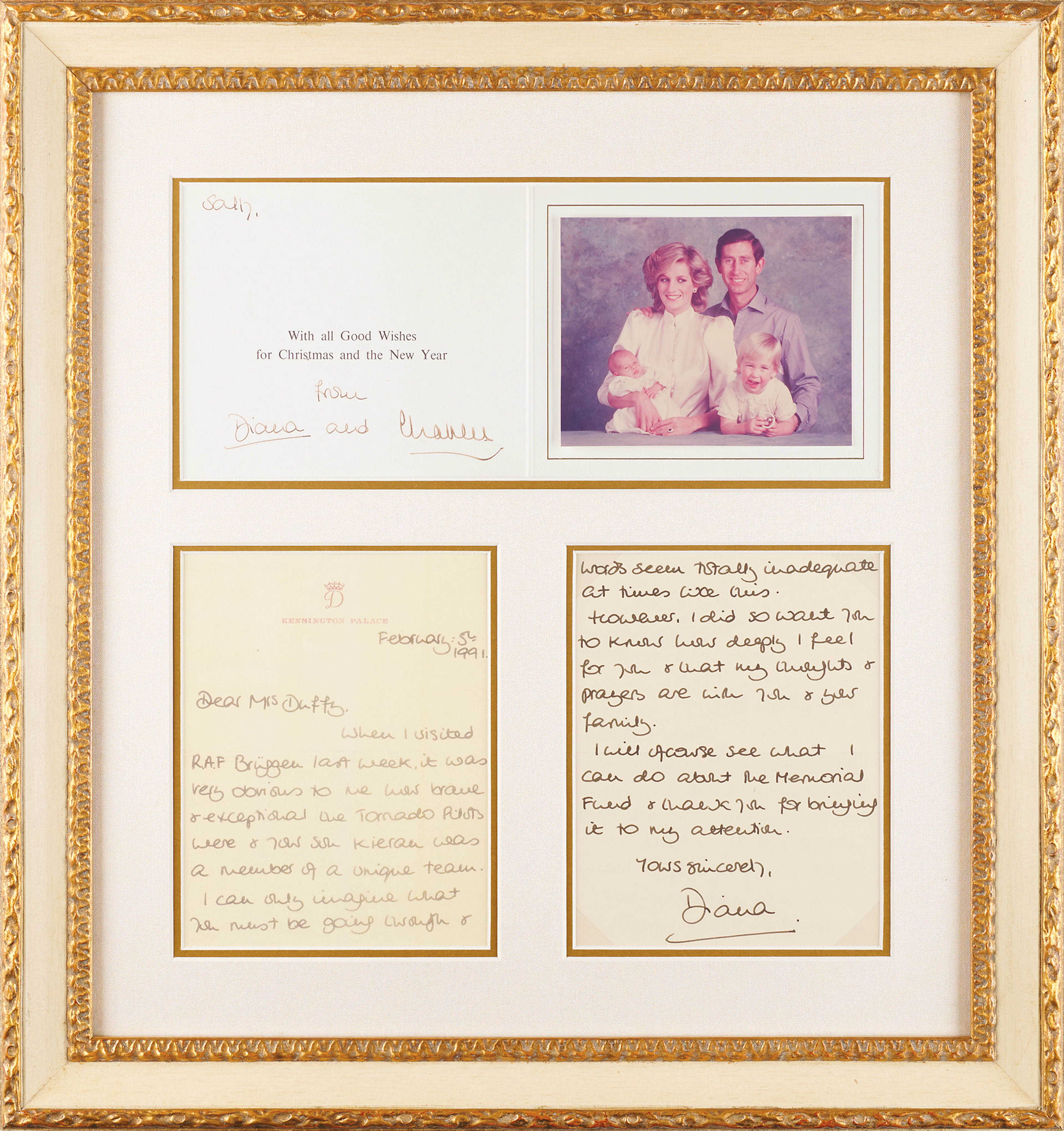 Princess Diana Autograph Letter Signed to the Mother of the First