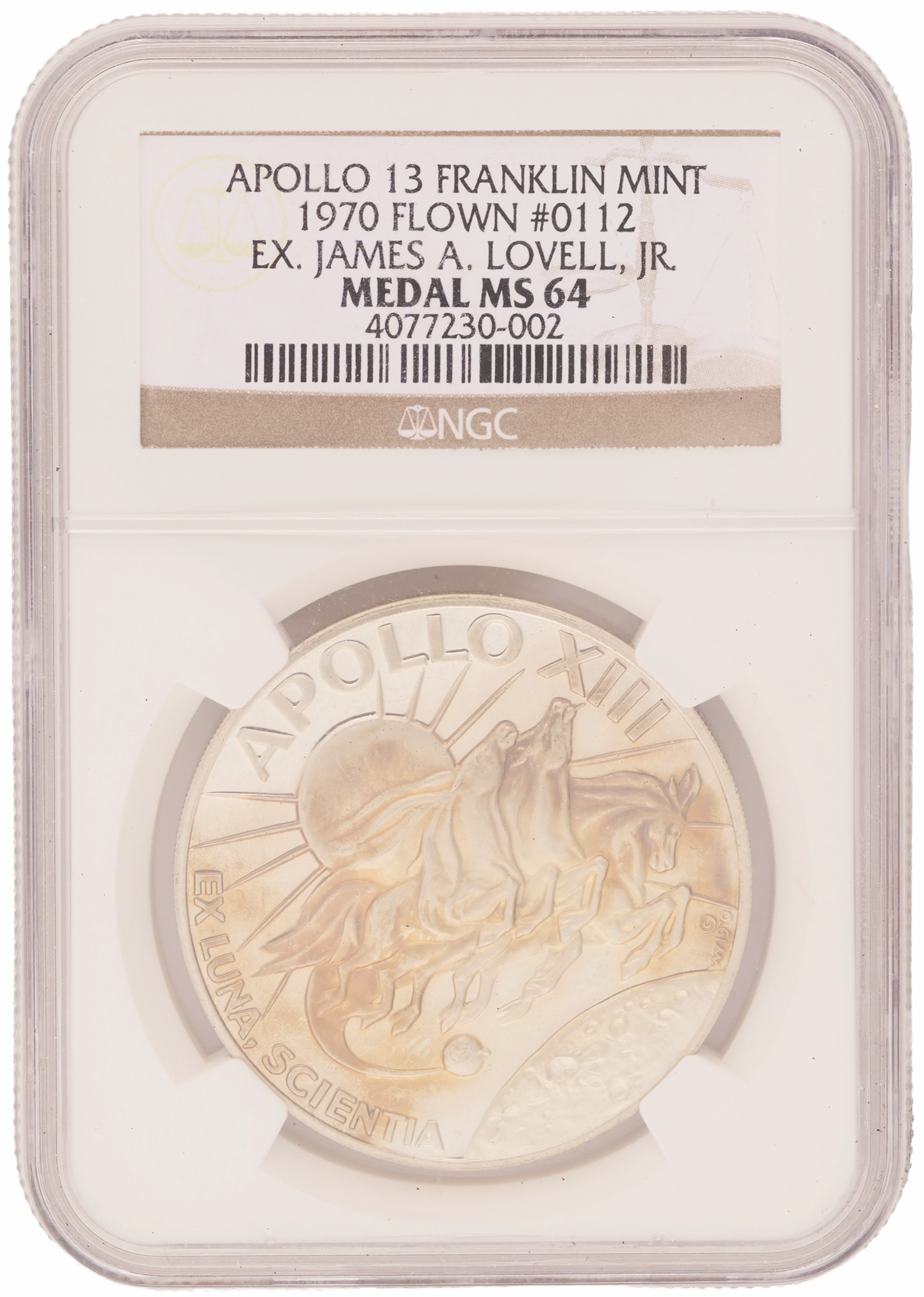 Apollo 13 Franklin Mint Medallion - From the Personal Collection of