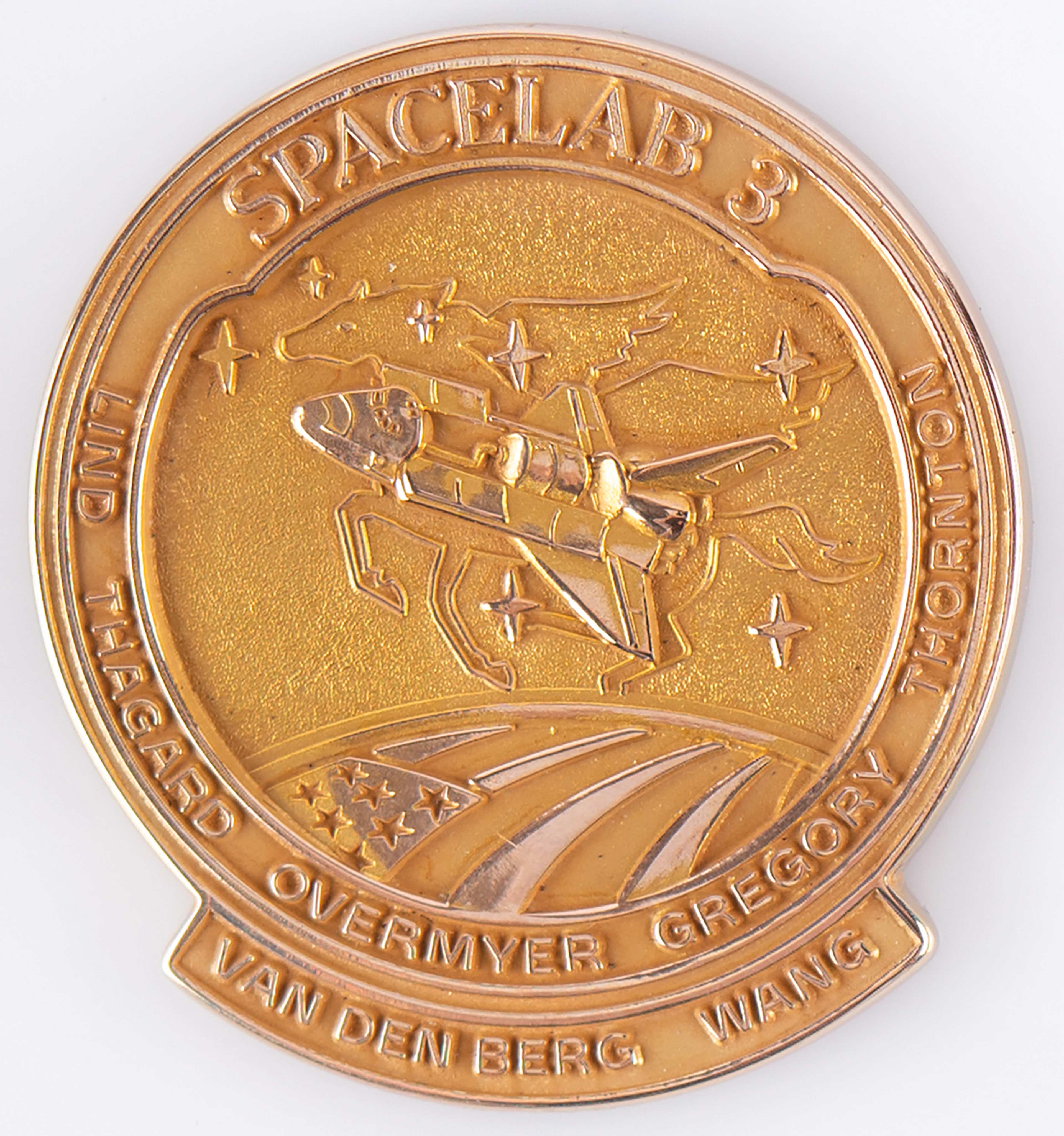 STS-51-B Flown Gold Robbins Medallion - From the Personal Collection