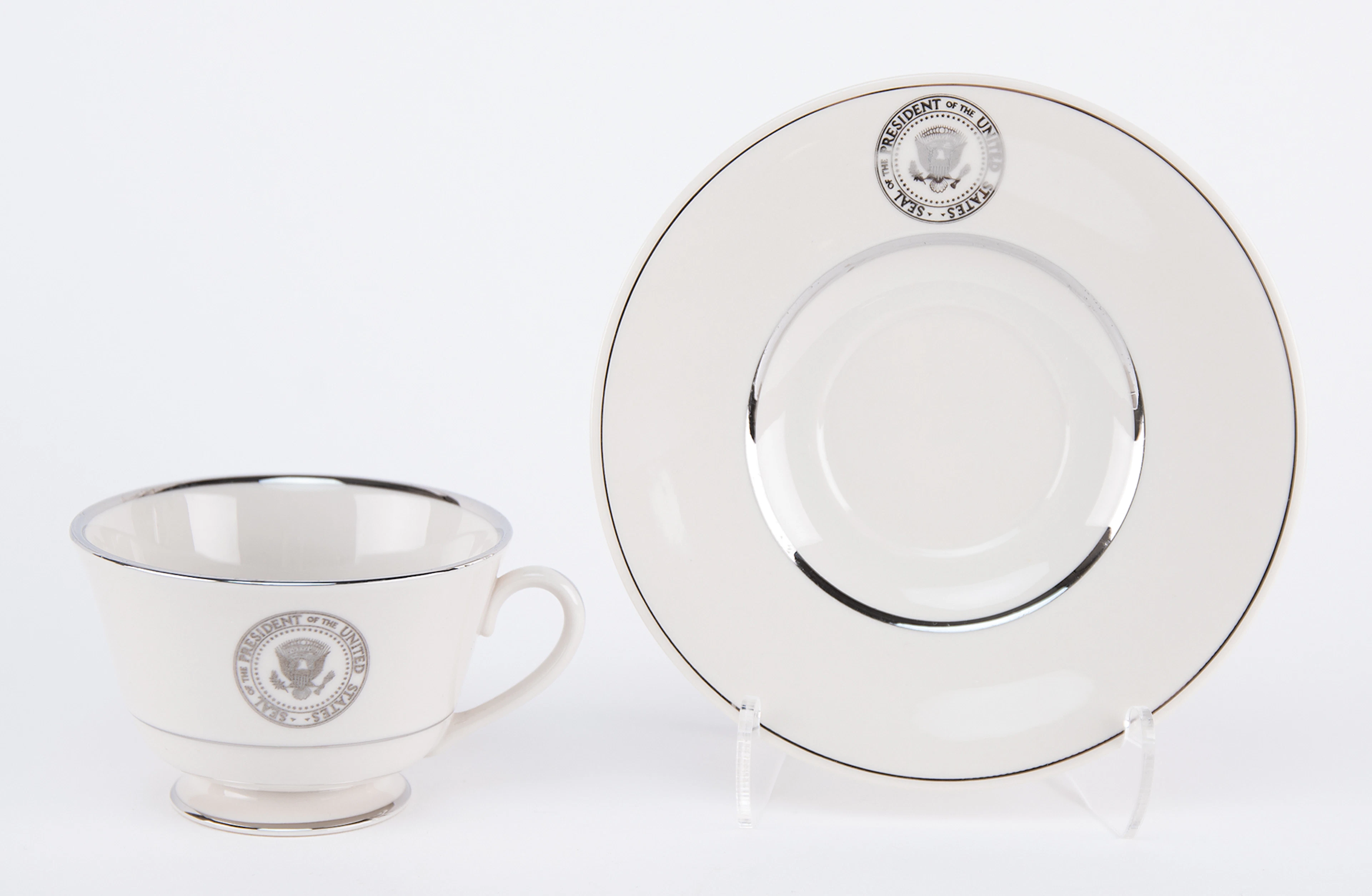 Lyndon B. Johnson and Richard Nixon White House China: Teacup and Saucer