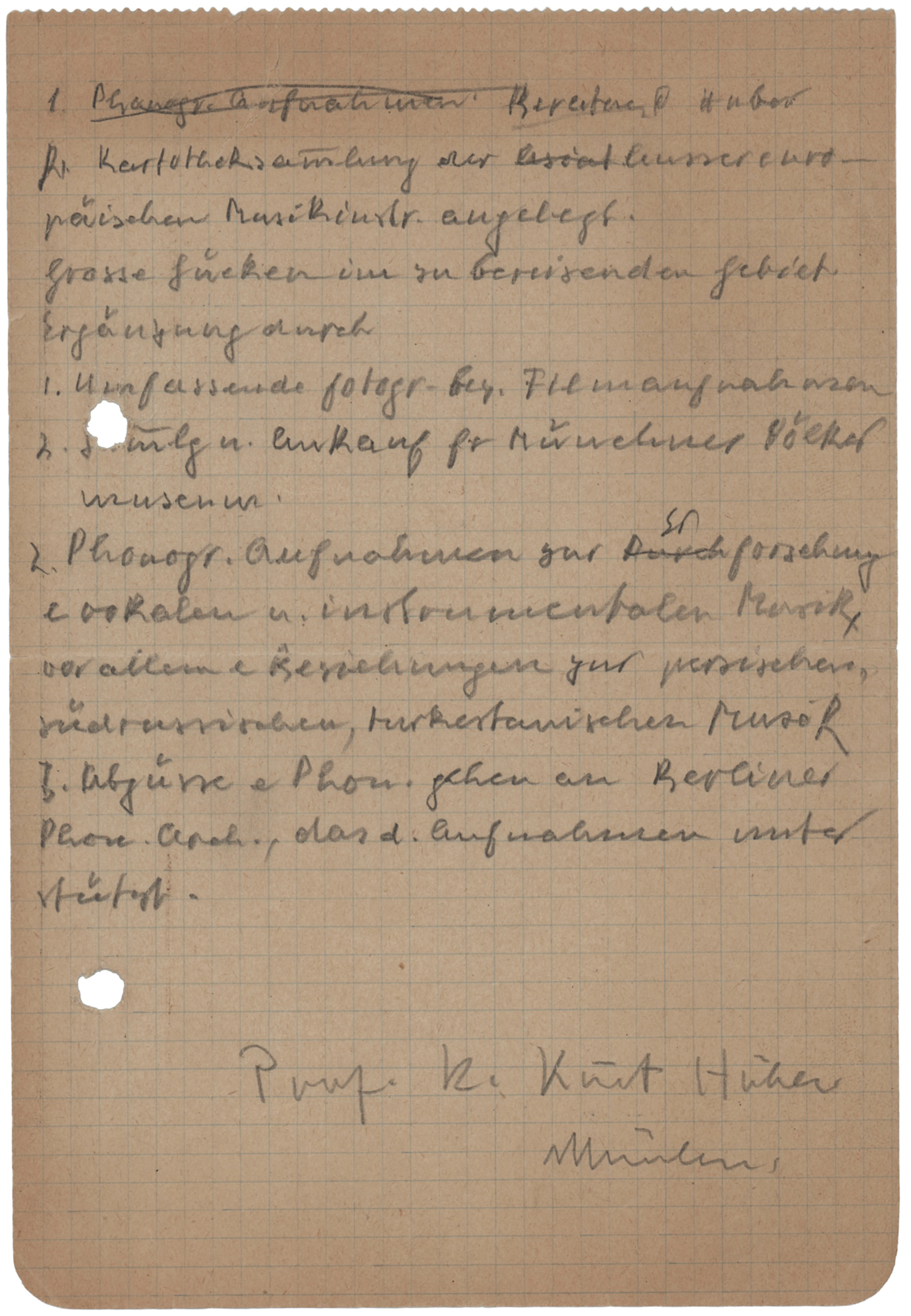 Kurt Huber Rare Autograph Manuscript Signed