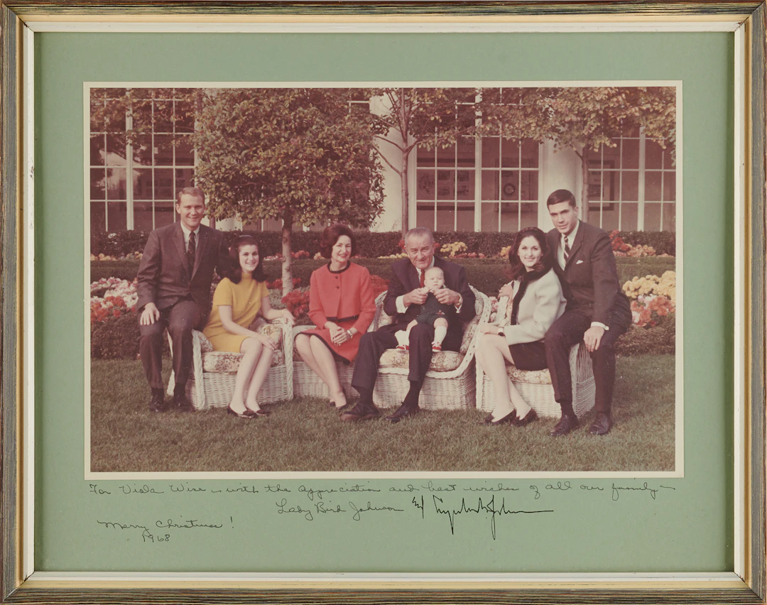 Lyndon B. Johnson and Lady Bird Johnson Signed Photograph as President