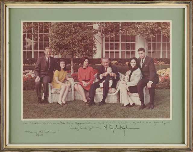 Lyndon B. Johnson and Lady Bird Johnson Signed Photograph as President