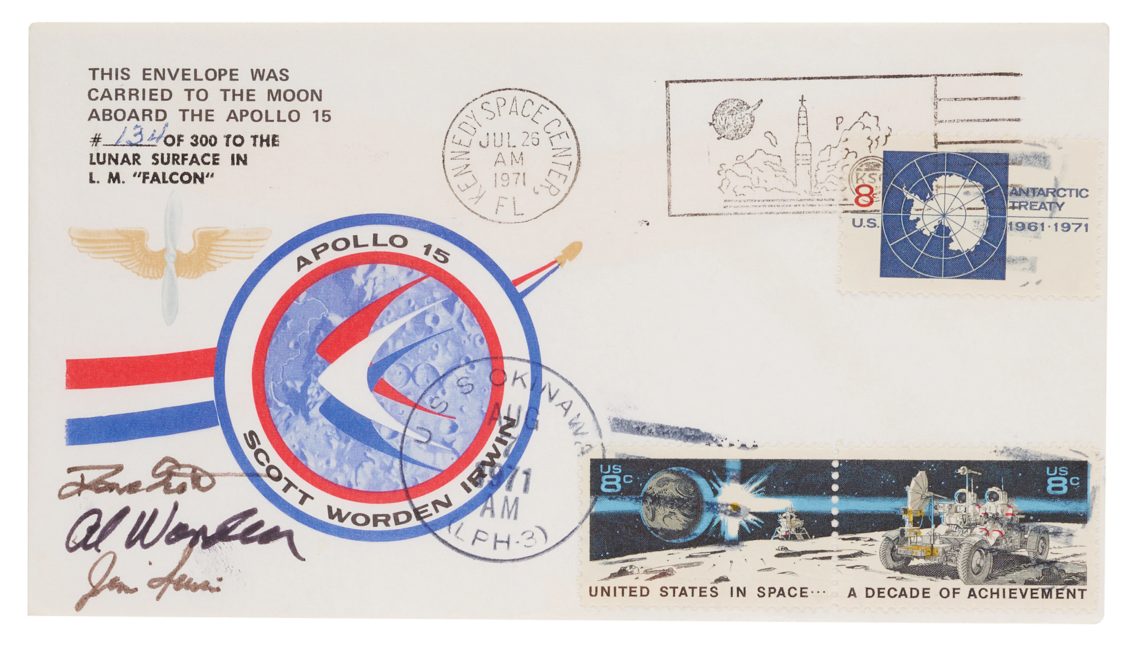 Apollo 15 Lunar Surface-Flown Sieger Crew-Owned Cover (#134/300)