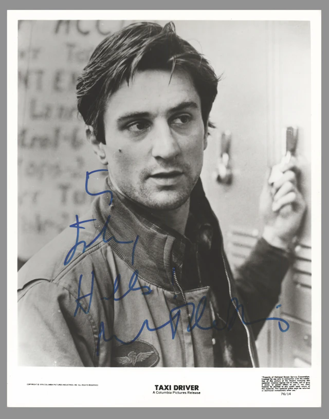 Robert De Niro Signed Photograph for Taxi Driver