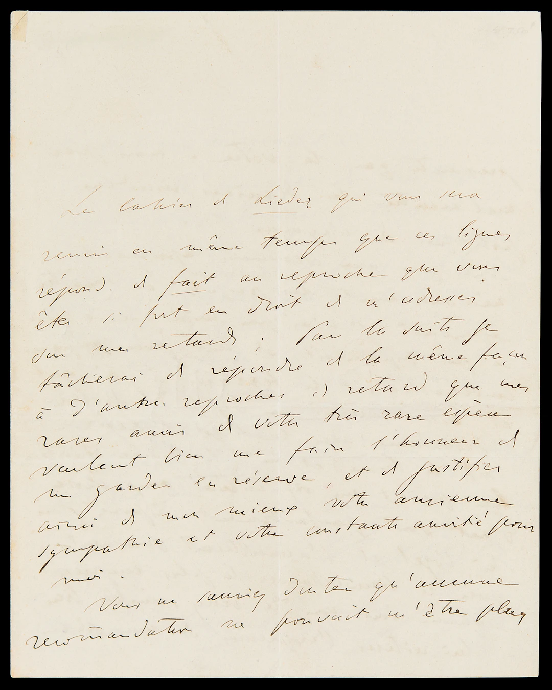 Franz Liszt Autograph Letter Signed to Painter Ary Scheffer: "Recent