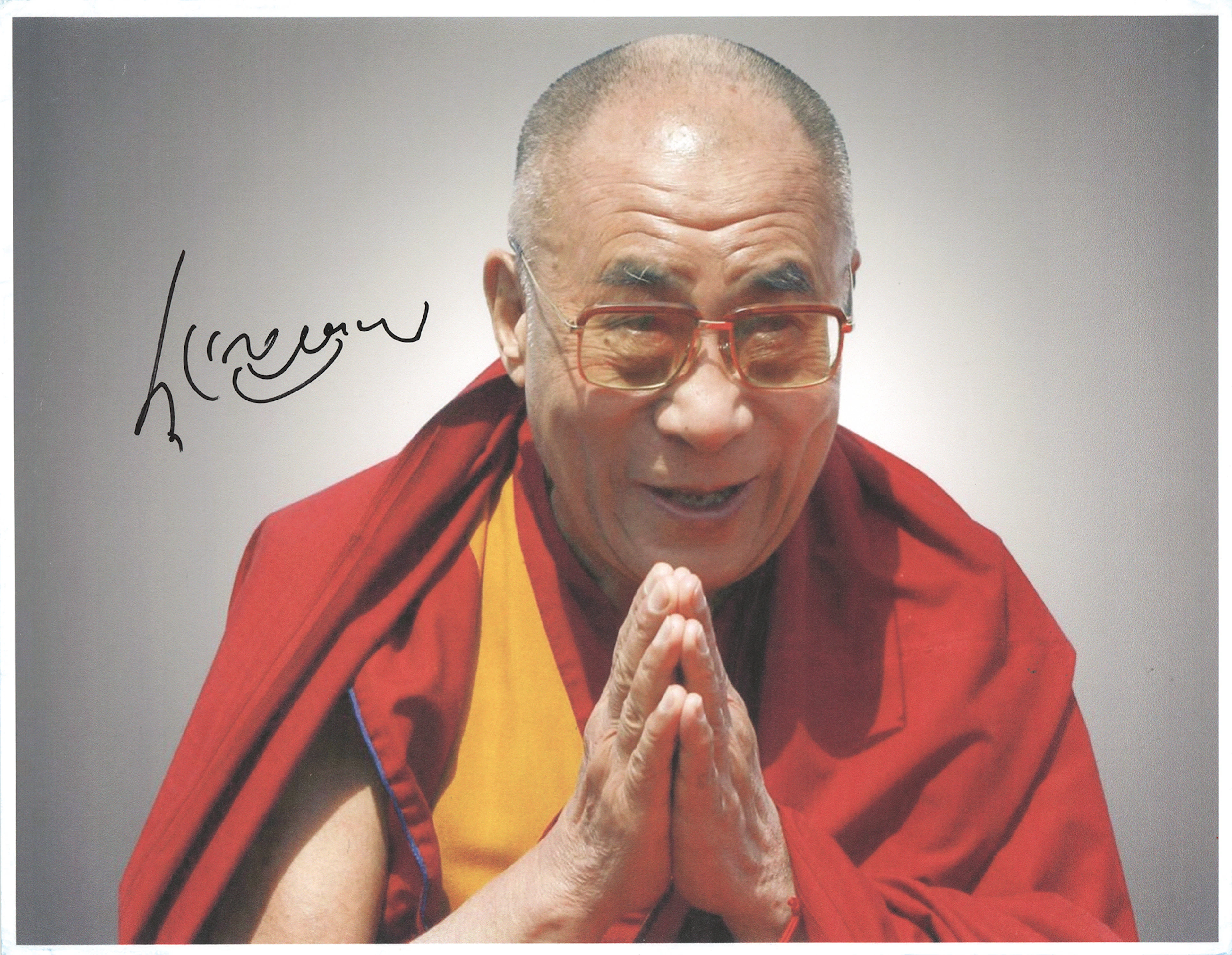 Dalai Lama Signed Photograph