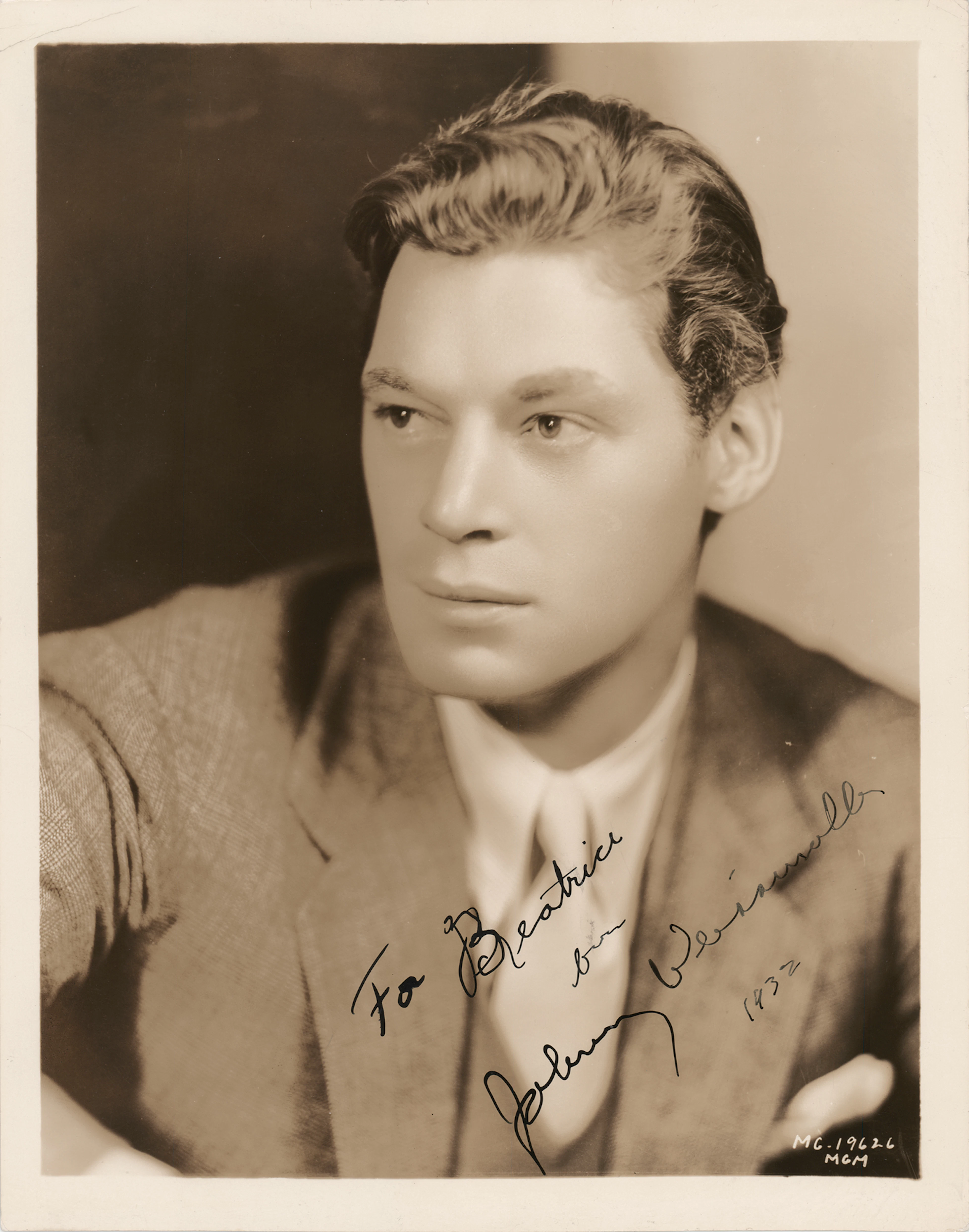 Johnny Weissmuller Signed Photograph from His Debut Year as Tarzan (1932)