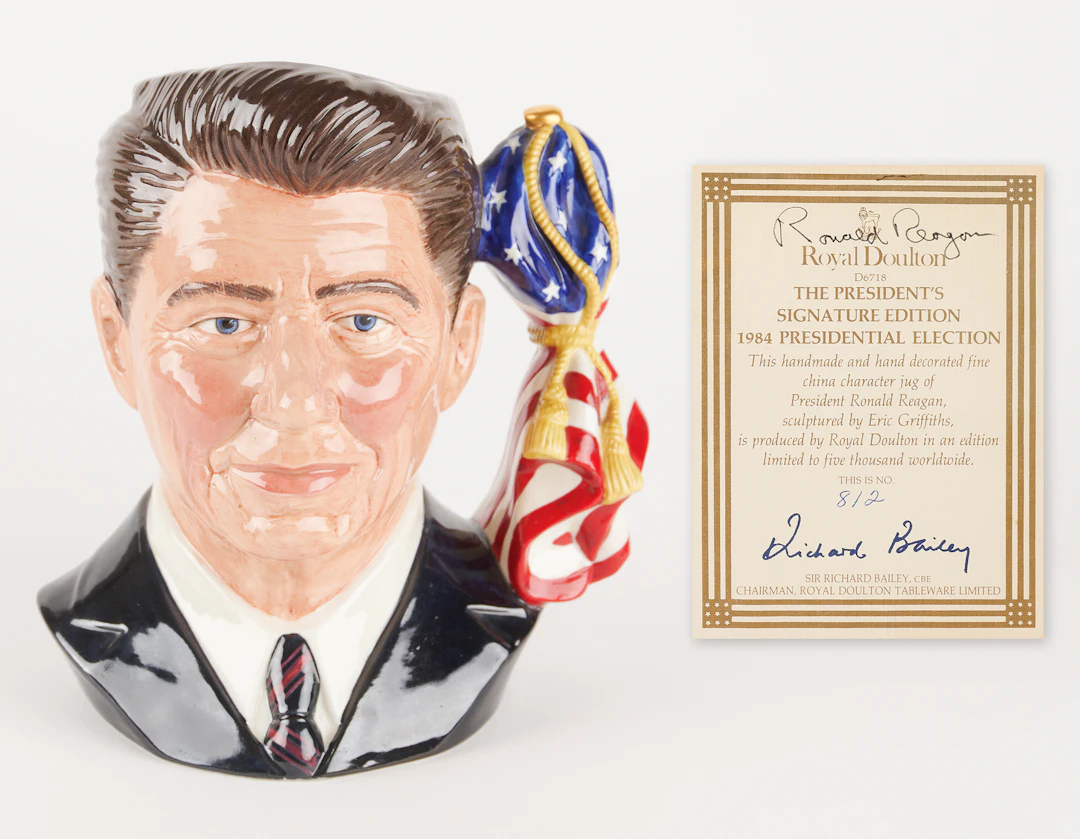Ronald Reagan Signed Royal Doulton Certificate for 'The President's