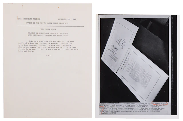Lyndon B. Johnson: White House Press Release on the Assassination