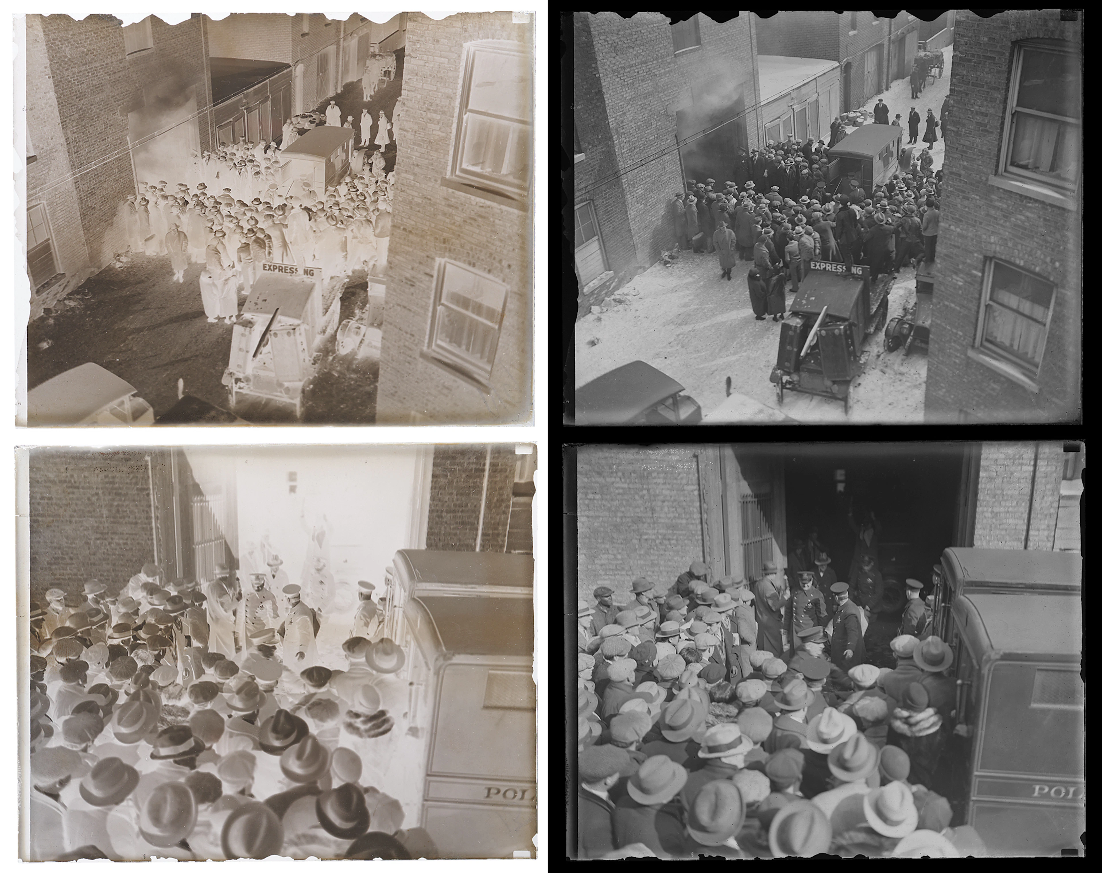 Saint Valentine's Day Massacre (2) Original Glass Plate Negatives