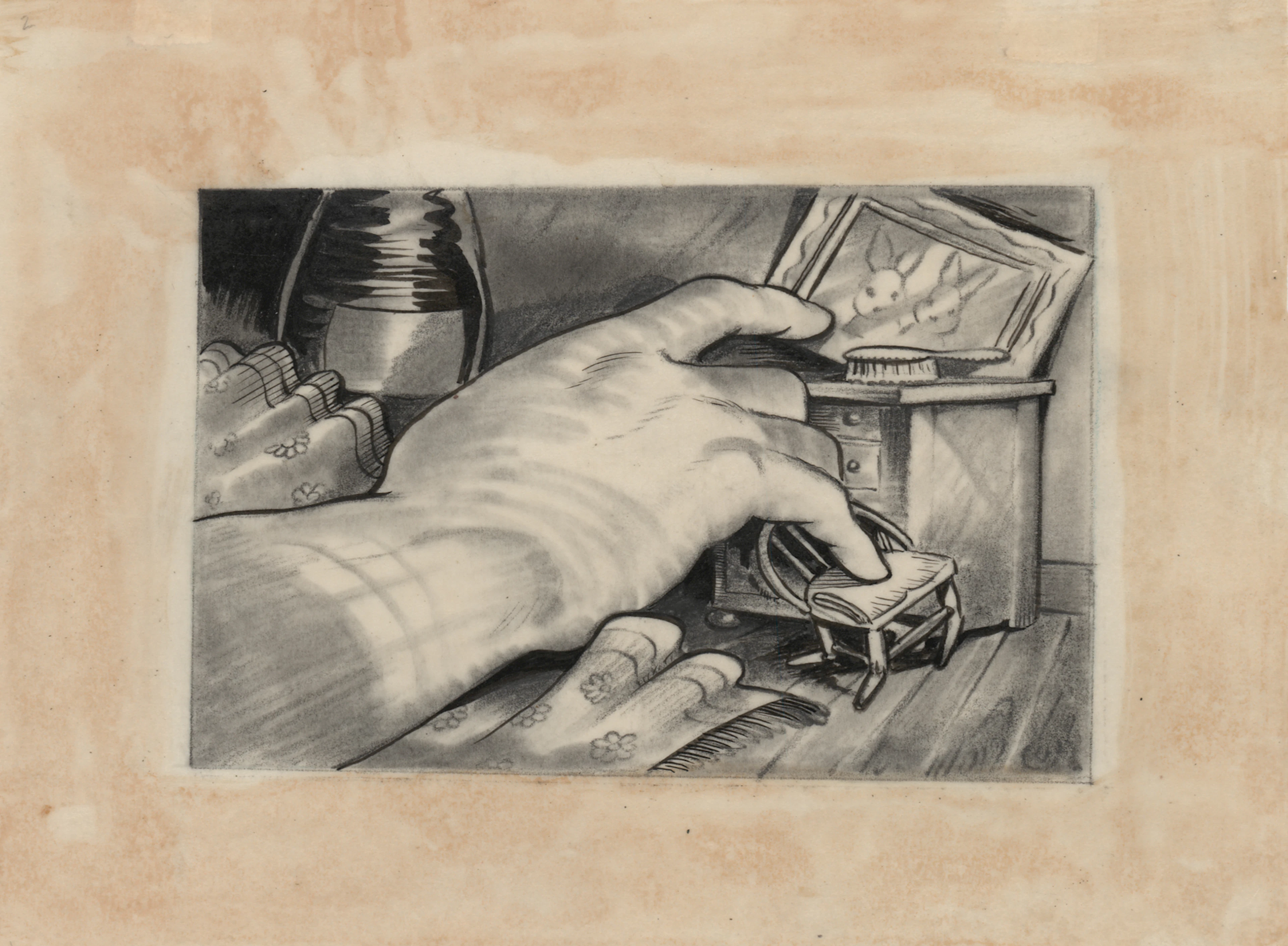 David Hall storyboard drawing from Alice in Wonderland - Published