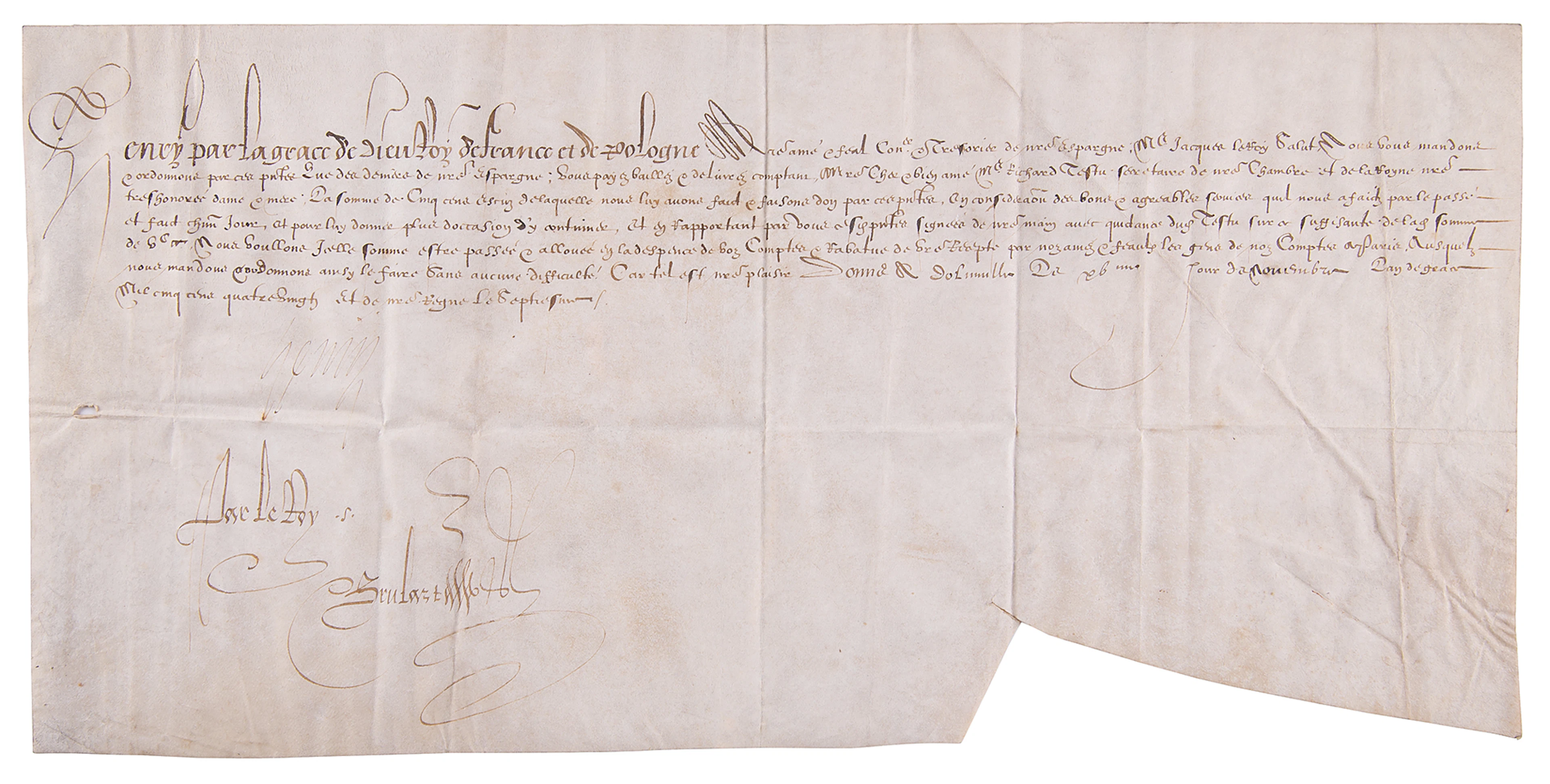 King Henry III Document Signed