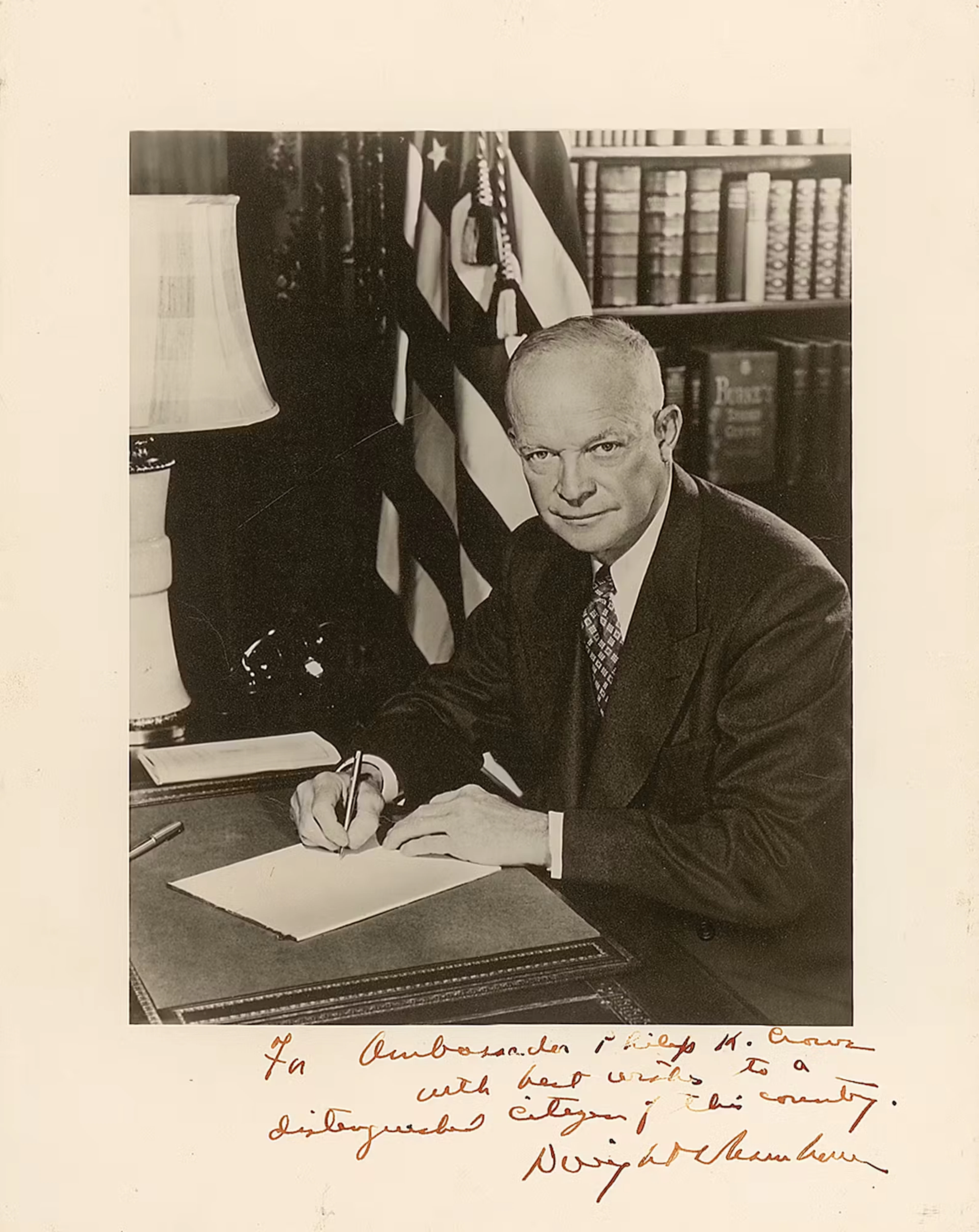 Dwight D. Eisenhower Oversized Signed Photograph, Presented to an