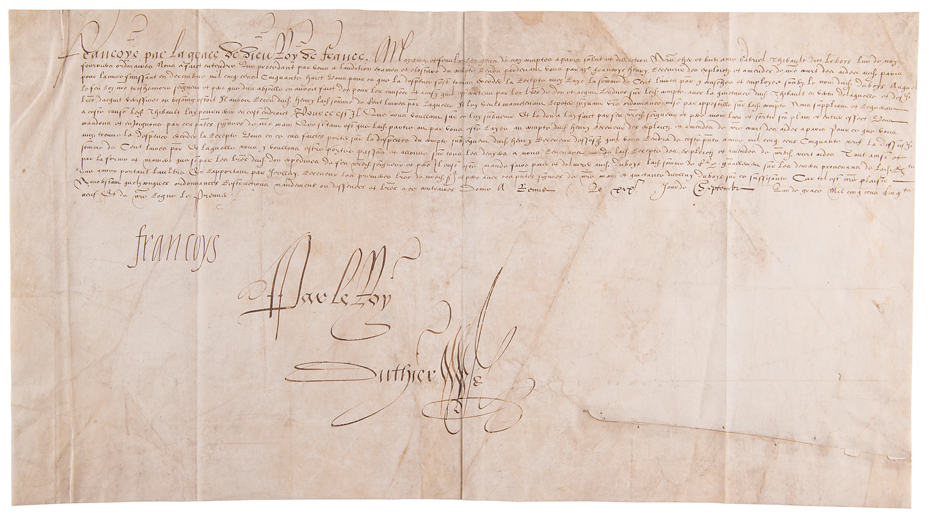 King Francis II Document Signed - The Rarest of the French Renaissance Kings