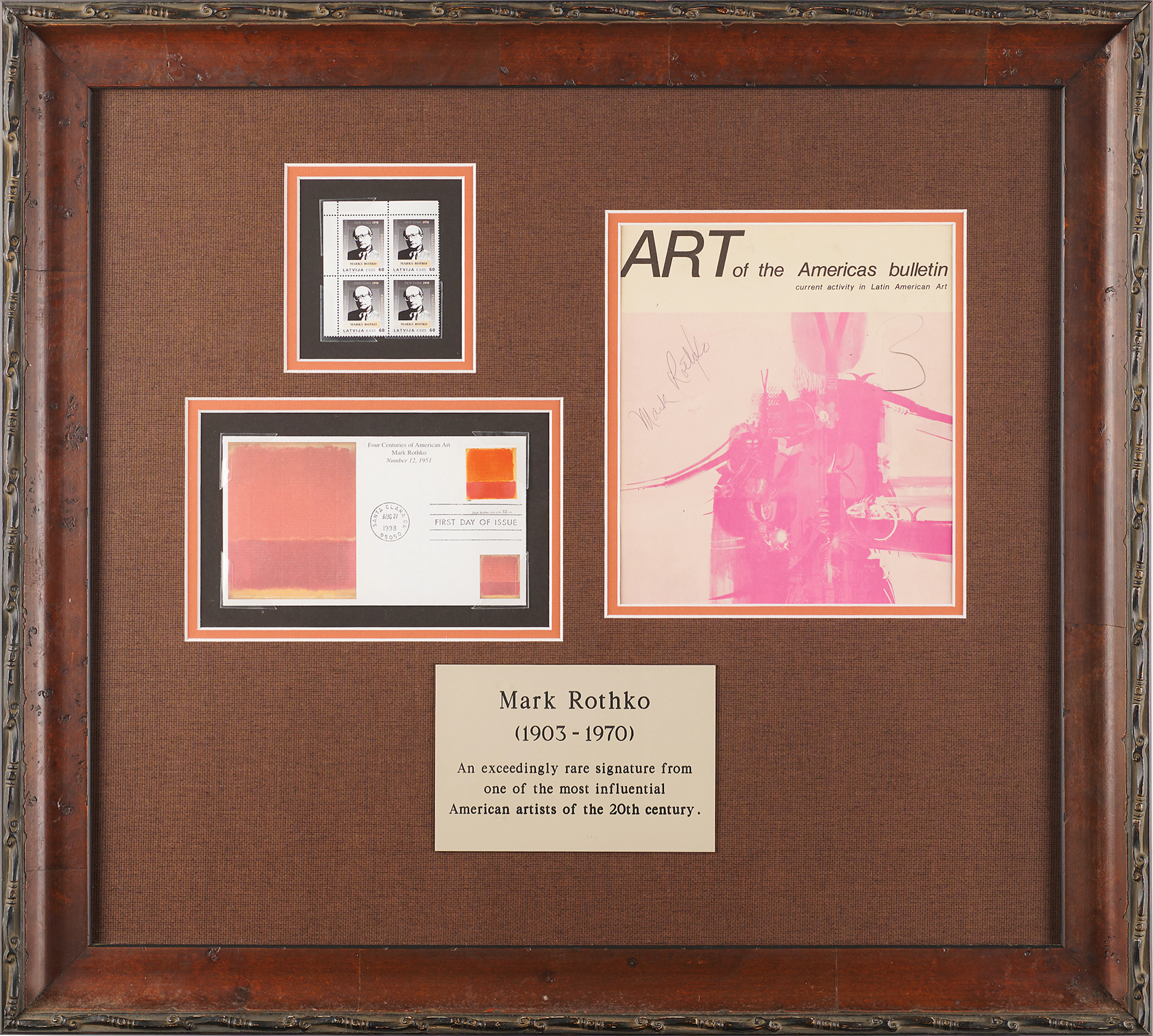 Mark Rothko Signed Booklet - Art of the Americas Bulletin