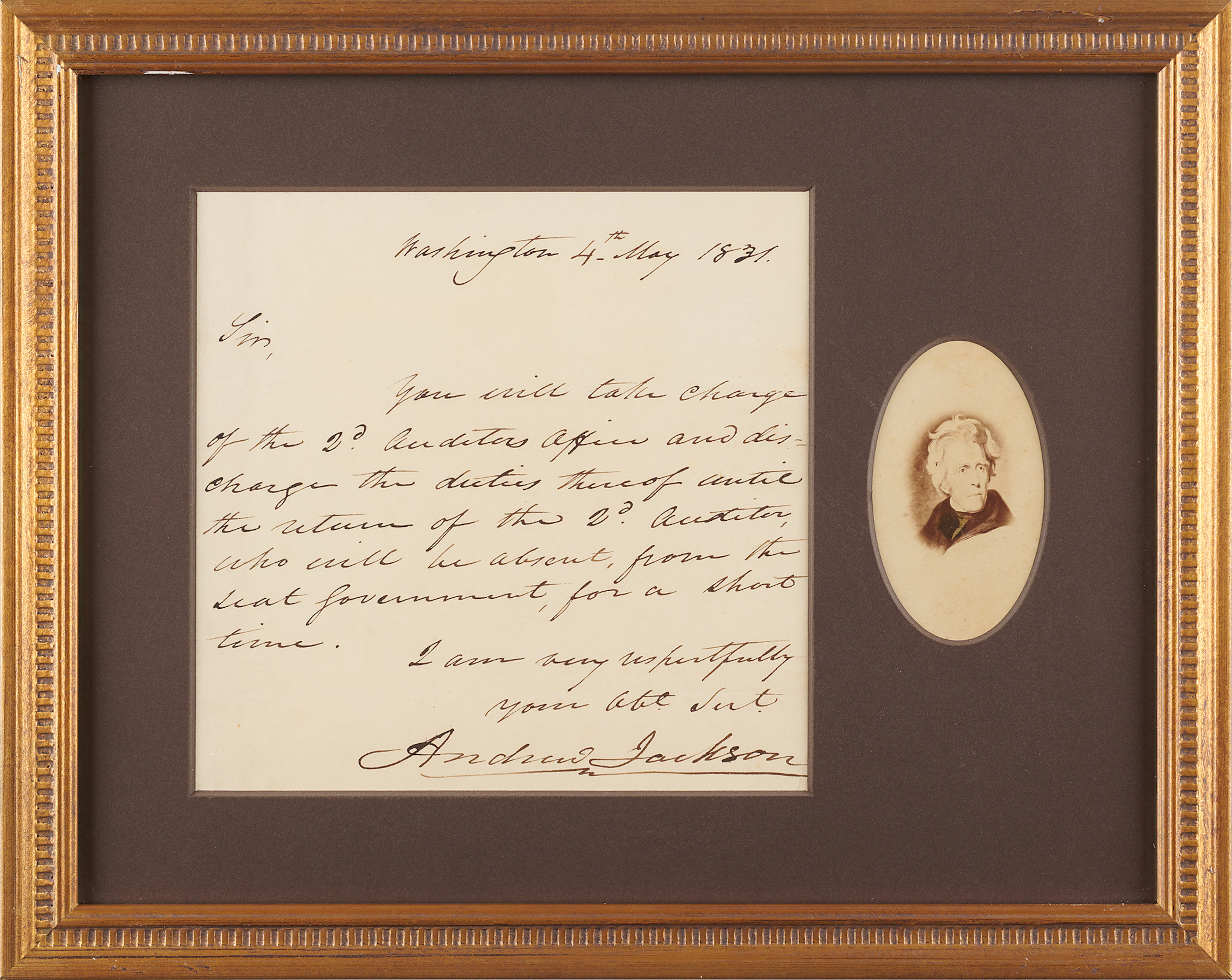 Andrew Jackson Autograph Letter Signed as President - Keeping His