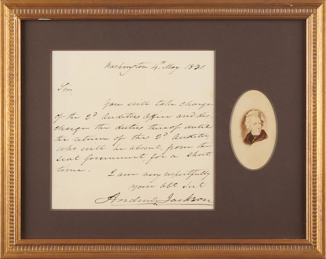 Andrew Jackson Autograph Letter Signed as President - Keeping His