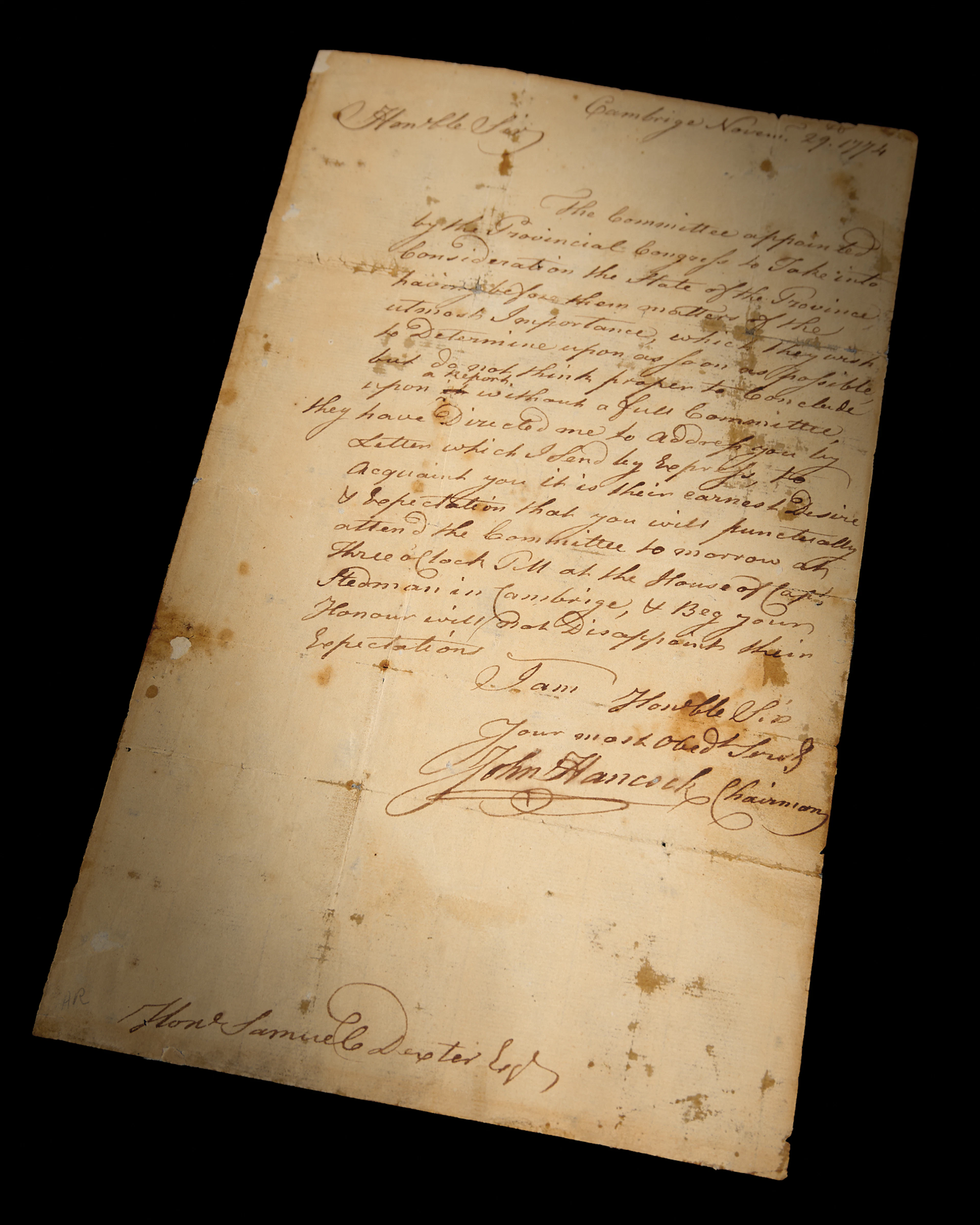 John Hancock War-Dated Autograph Letter Signed as Chairman of the