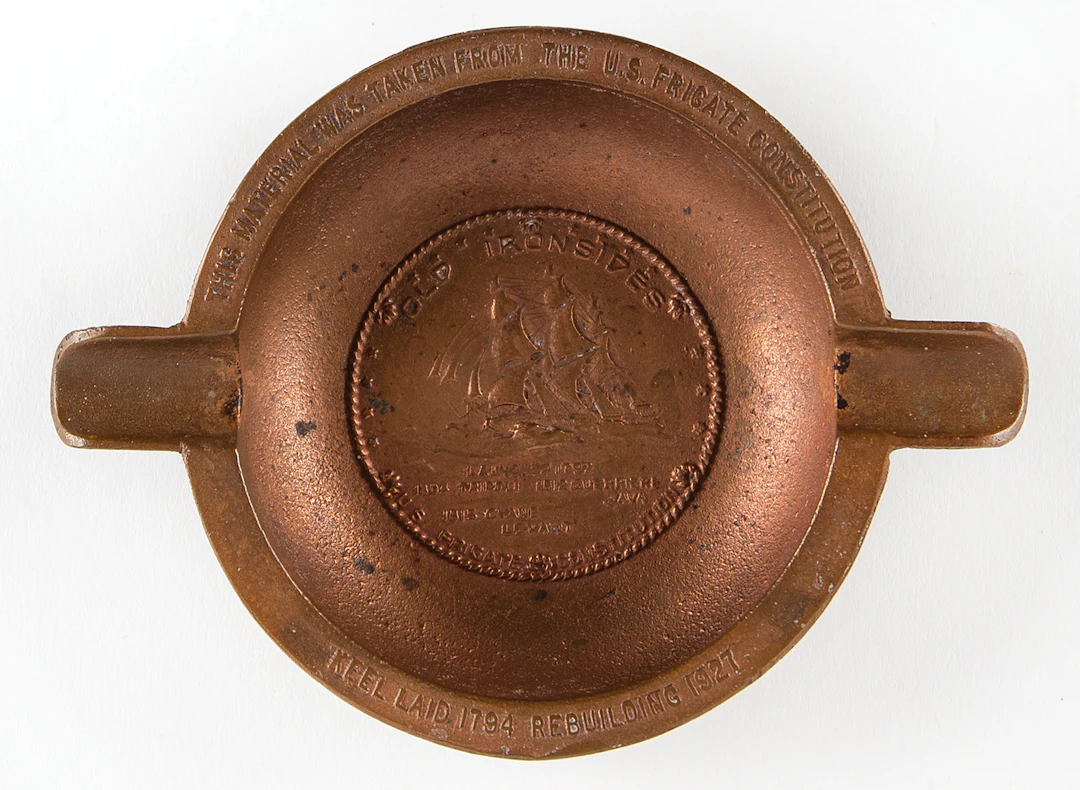USS Constitution 1927 Restoration Relic Bronze Ashtray