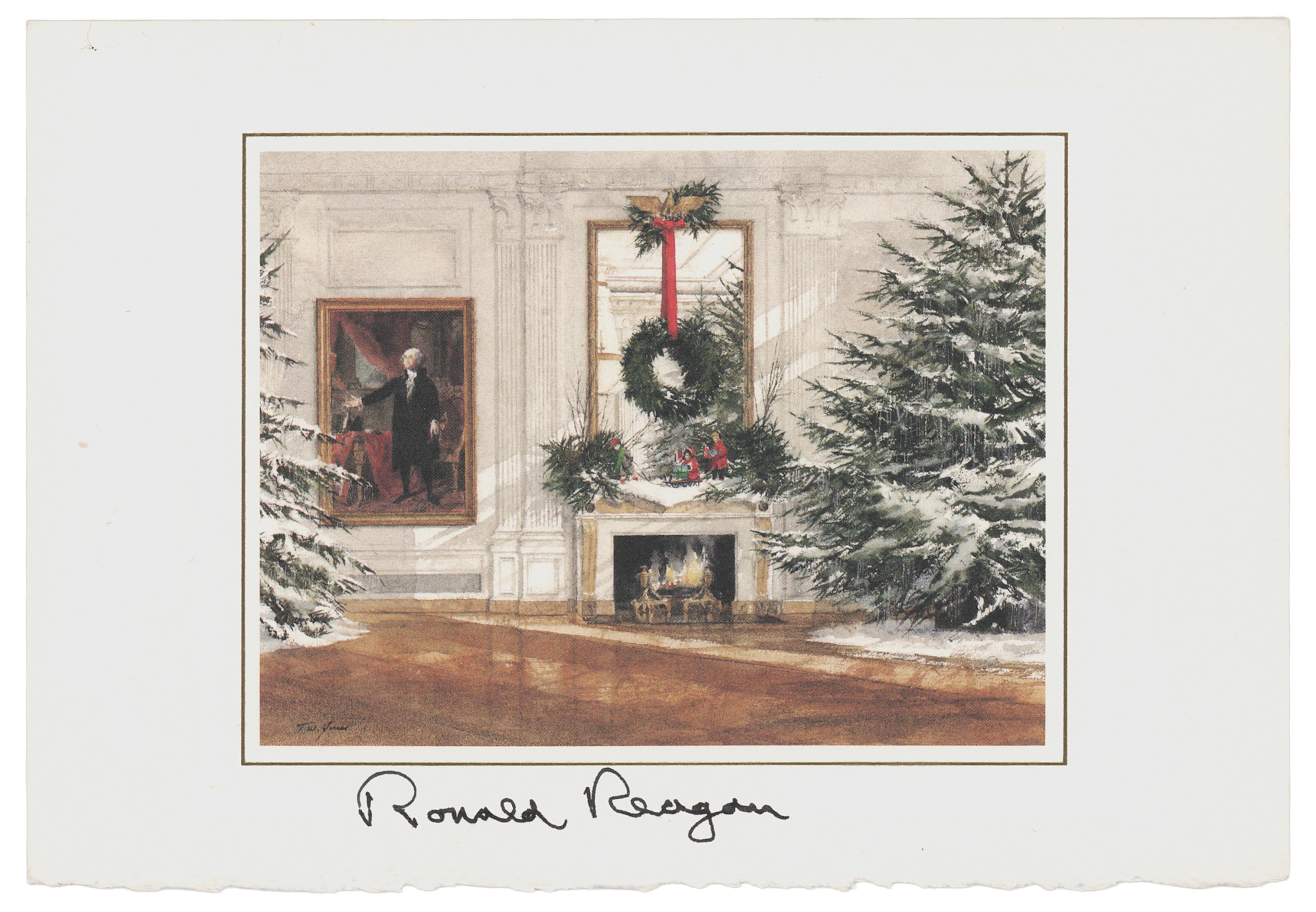 Ronald Reagan Signed White House Christmas Card (1986)