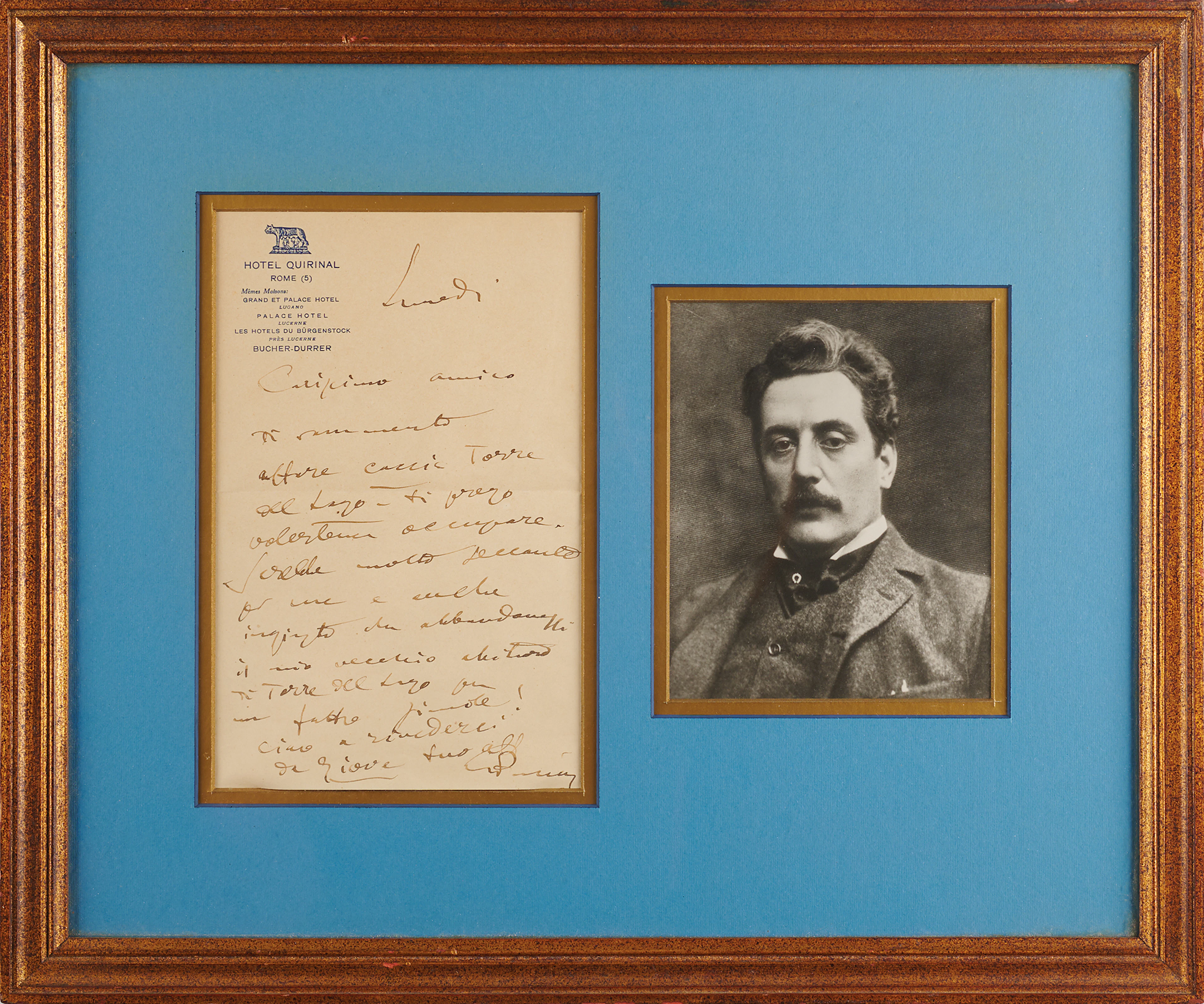 Giacomo Puccini Autograph Letter Signed: "It is an old destiny of