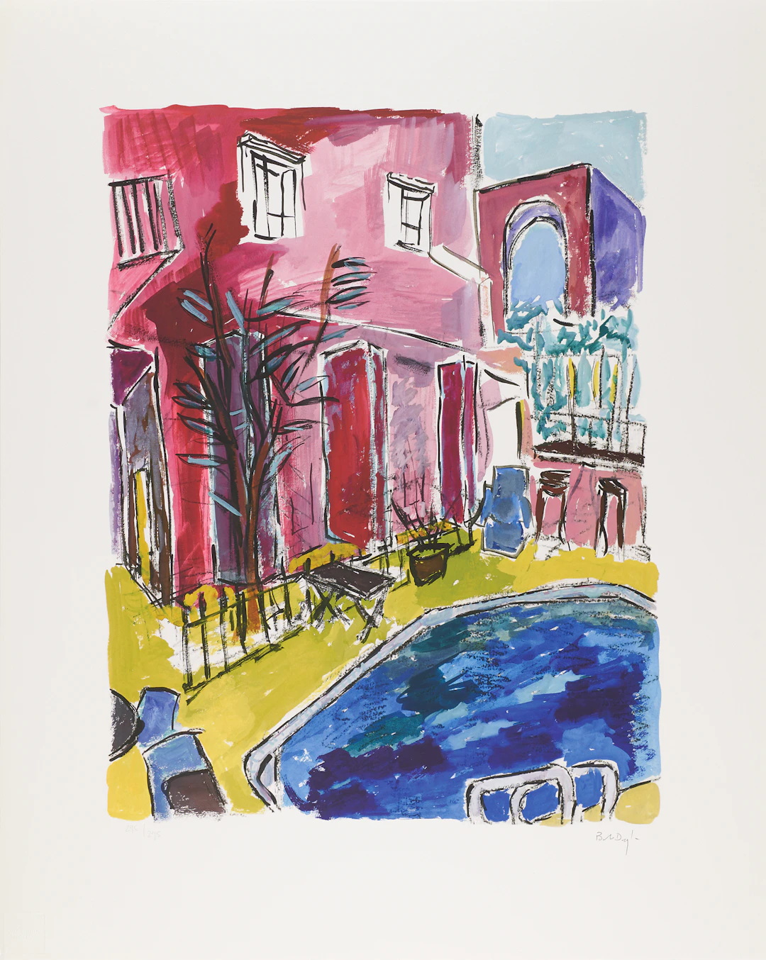 Bob Dylan Signed Oversized Giclee Print - 'Motel Pool' (Ltd. Ed. #295/295)