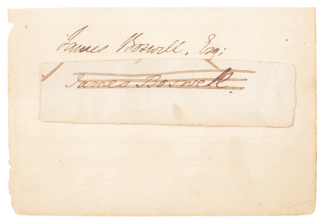 James Boswell Rare Signature - Celebrated Biographer
