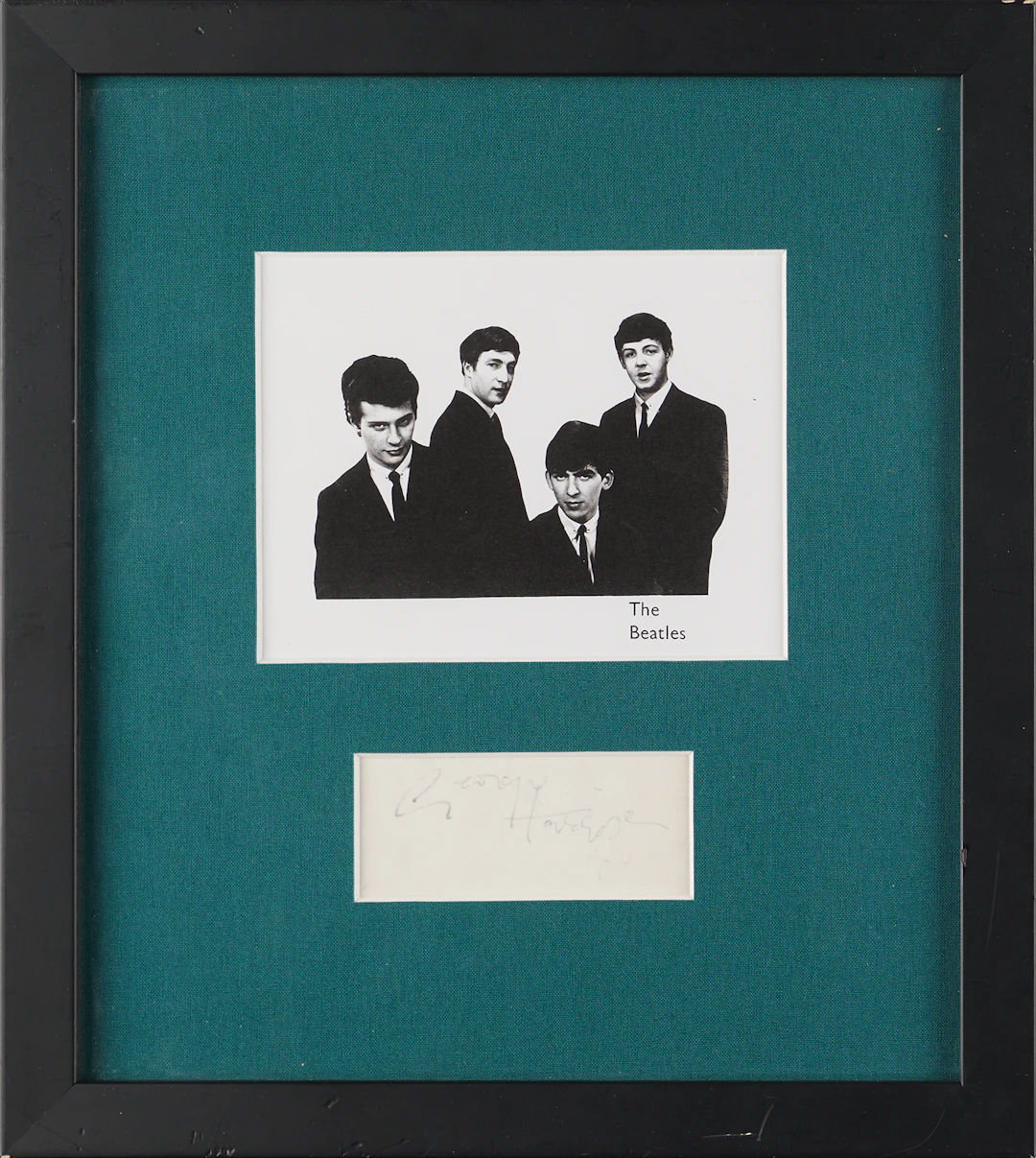 Beatles: George Harrison Signed Promo Card (c. 1962)