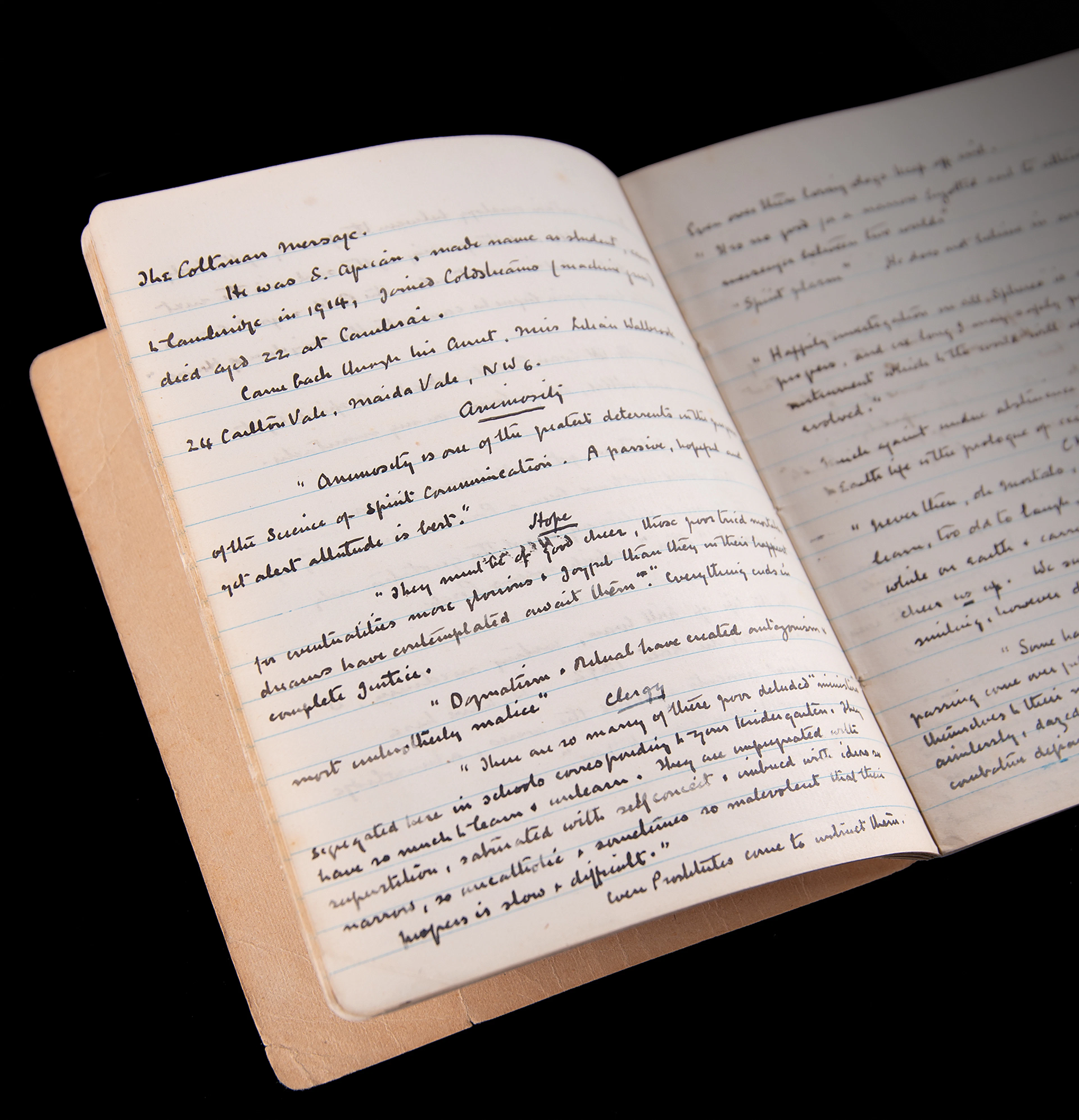 Arthur Conan Doyle Handwritten Spiritualism Casebook - 40+ Pages on