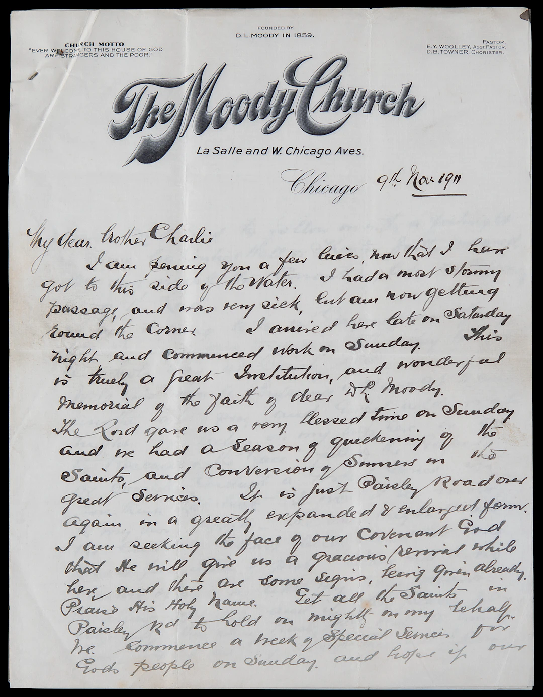 Titanic: John Harper Rare Autograph Letter Signed from Chicago’s Moody