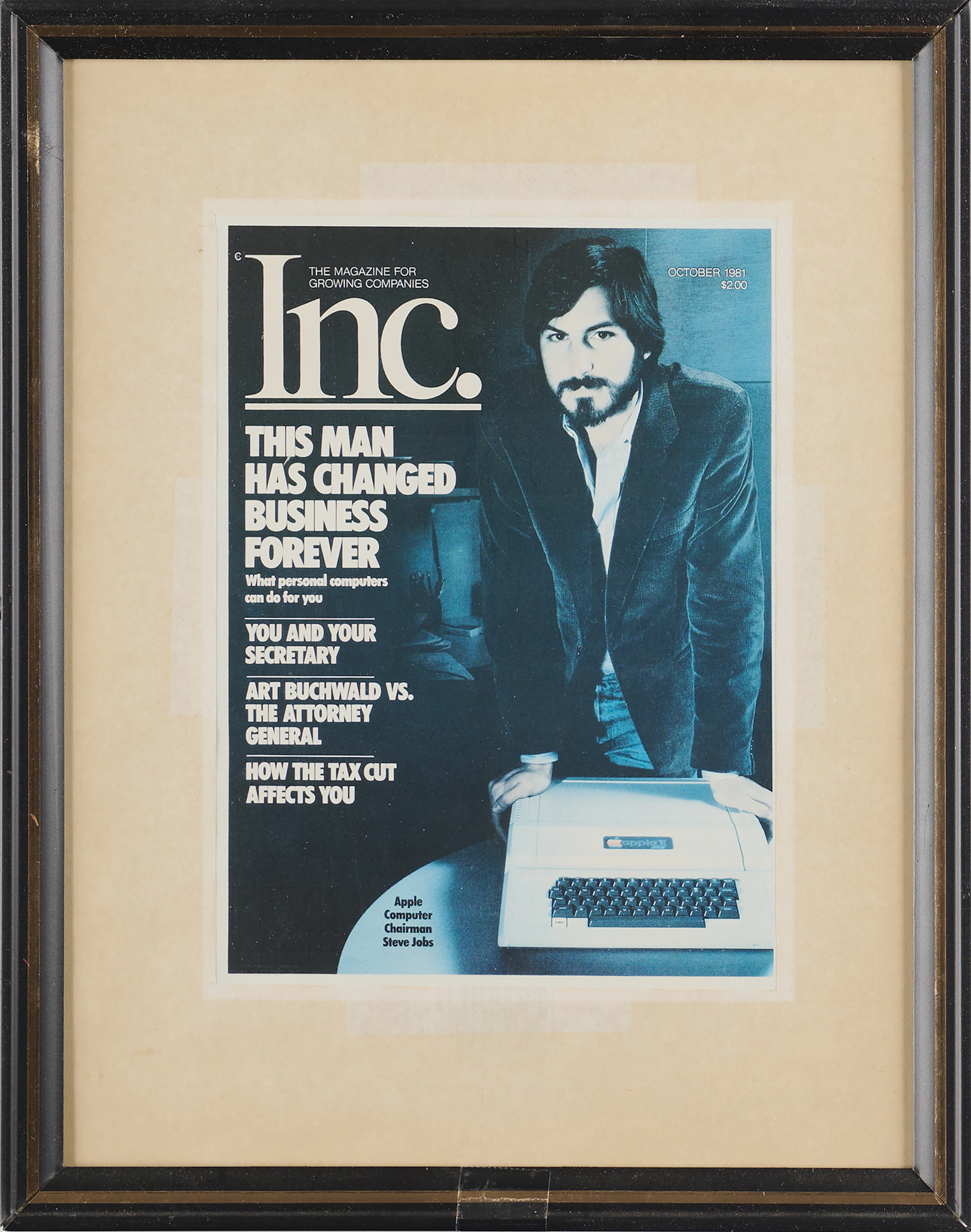 Steve Jobs 1981 Inc. Magazine Cover Display, Which Hung in His Childhood