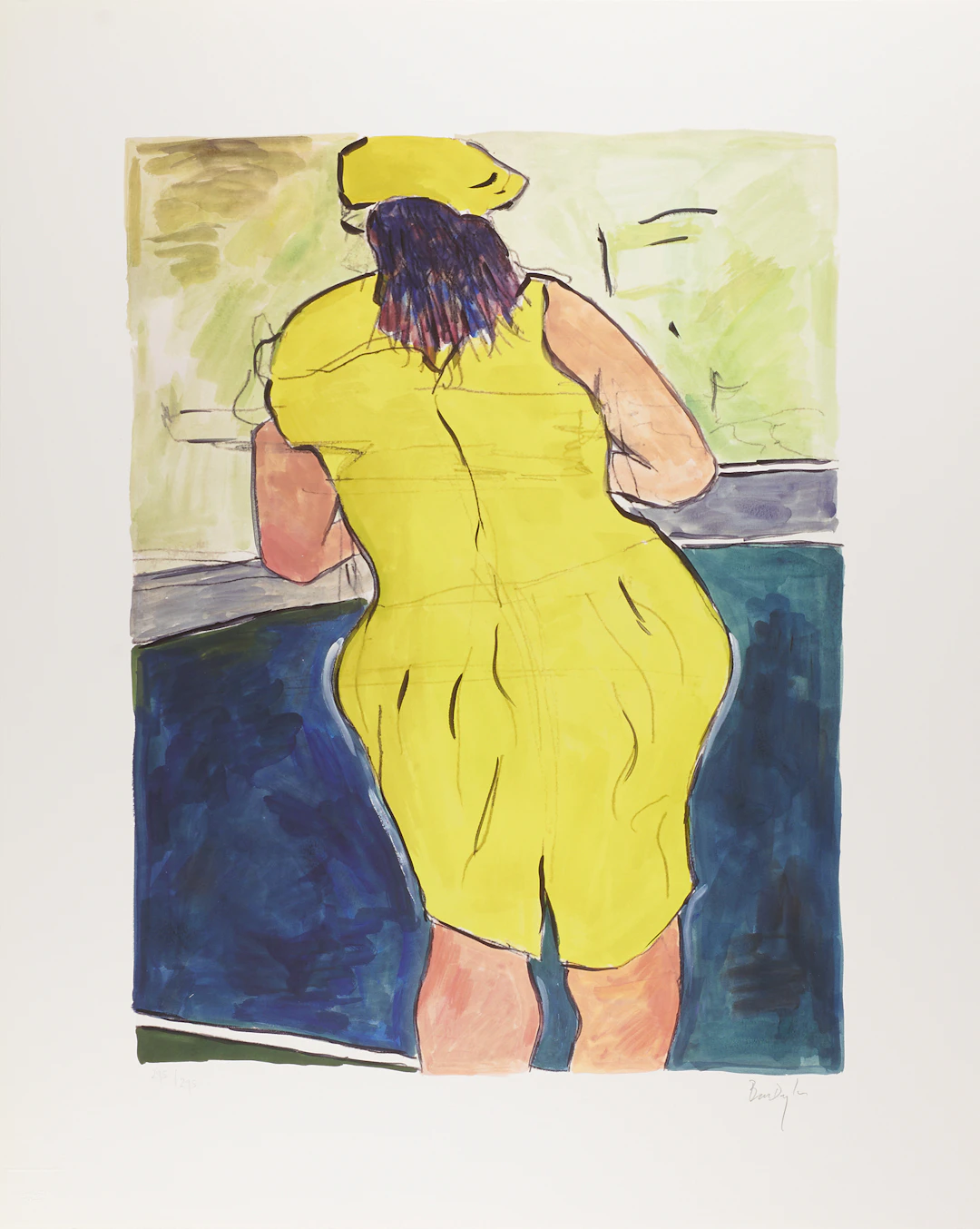 Bob Dylan Signed Oversized Giclee Print - 'Woman in Red Lion Pub'
