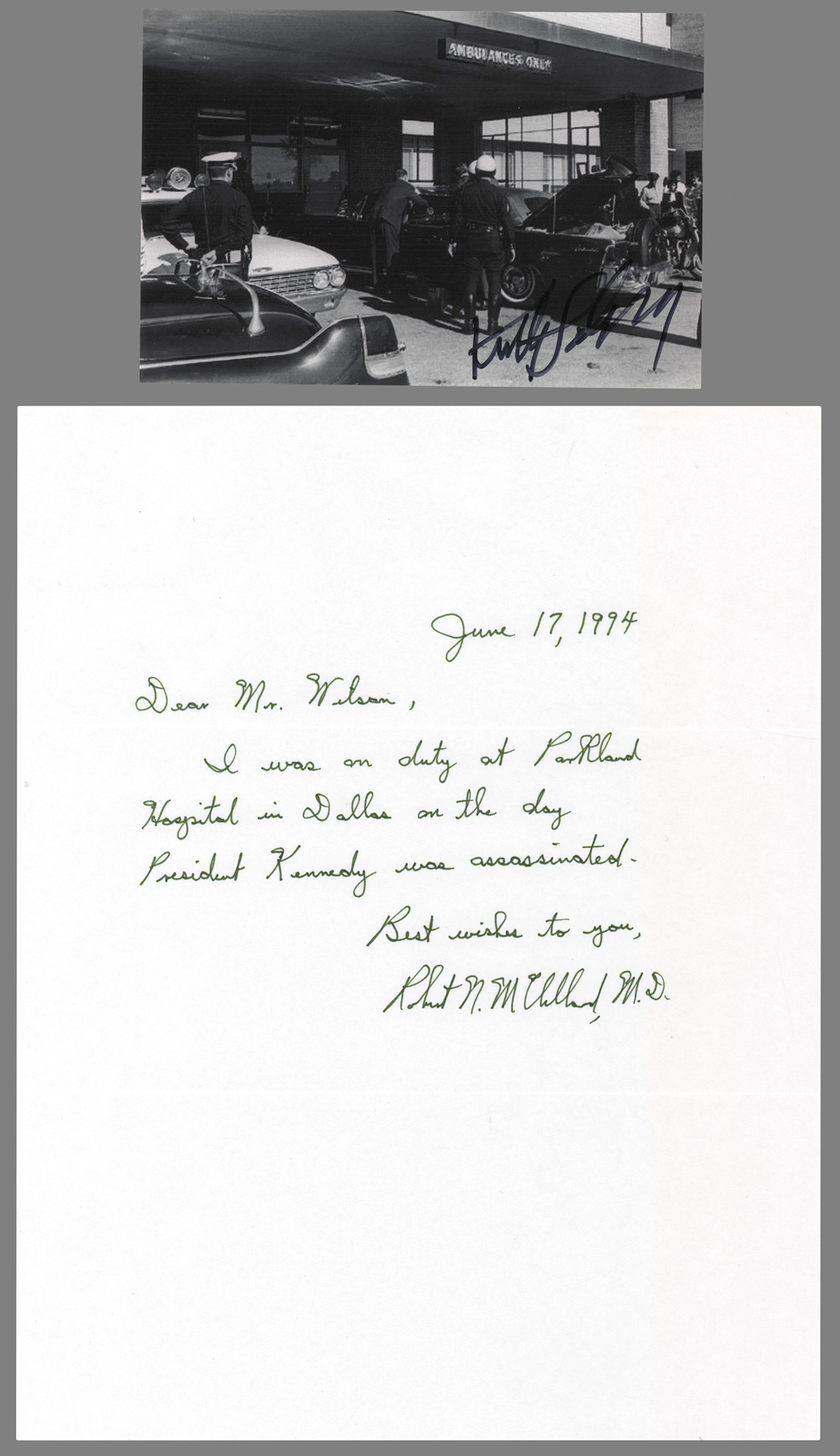 Kennedy Assassination: Robert McClelland and Kenneth Salyer (2) Autographs