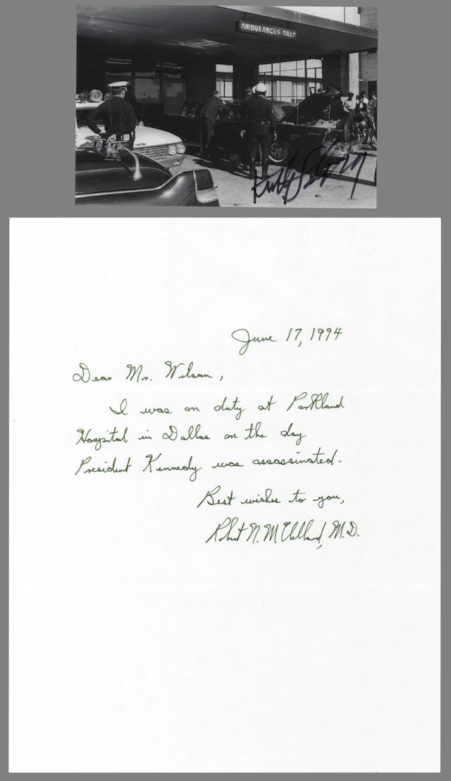 Kennedy Assassination: Robert McClelland and Kenneth Salyer (2) Autographs