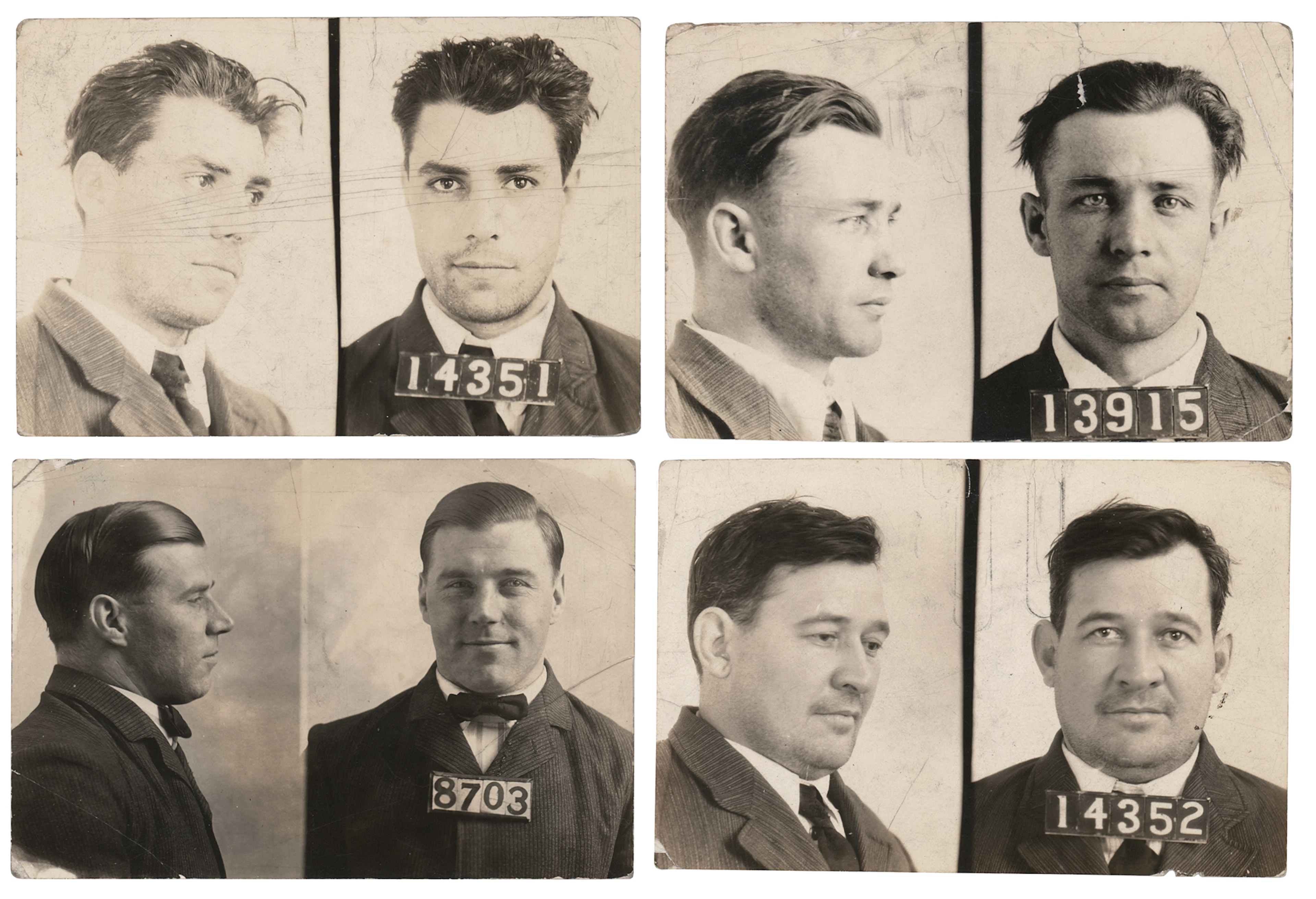 Dillinger Gang Associates (4) Original Indiana State Prison Mugshots