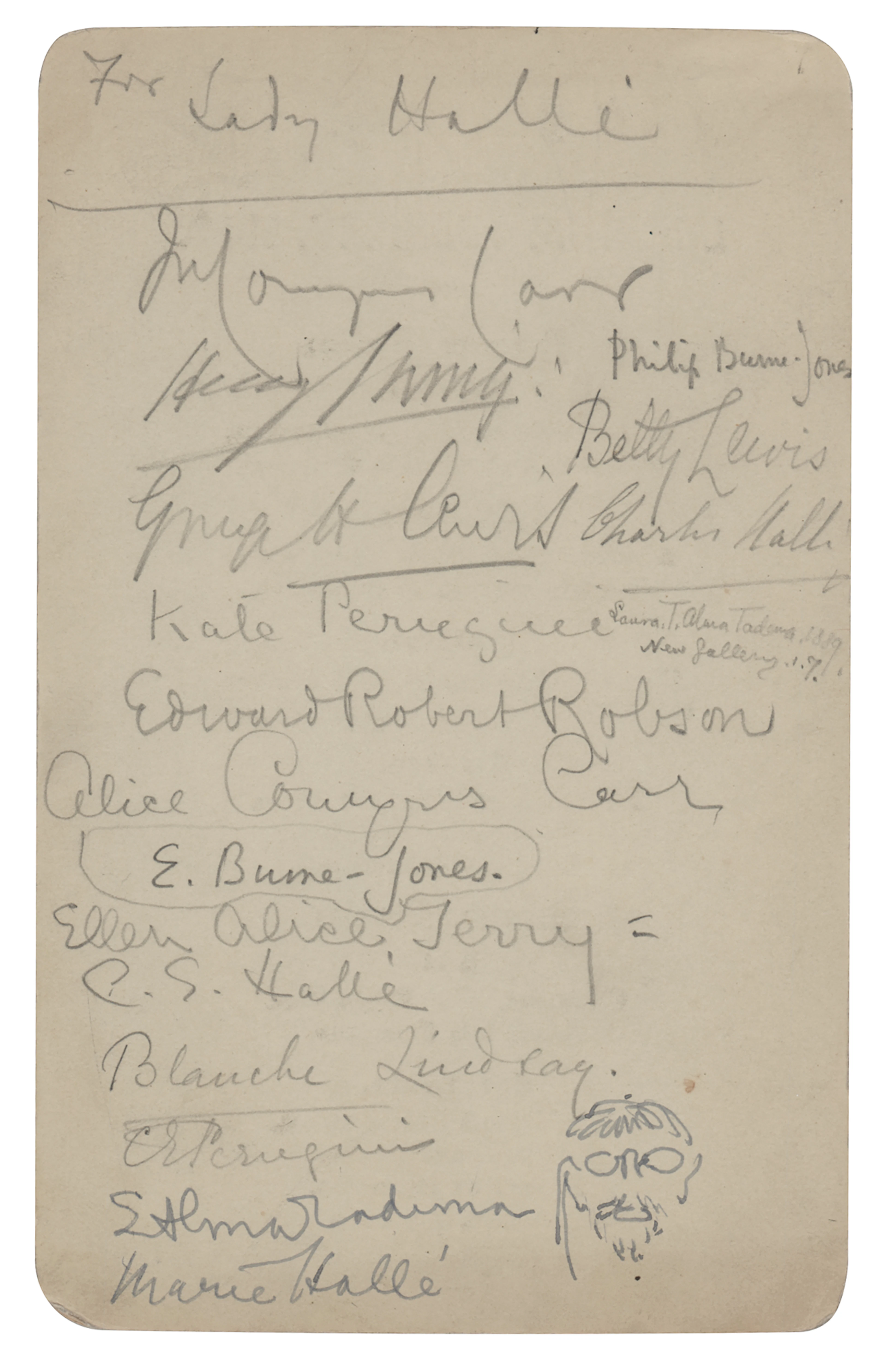 Lawrence Alma-Tadema Signature and Self-Portrait Sketch with (16)