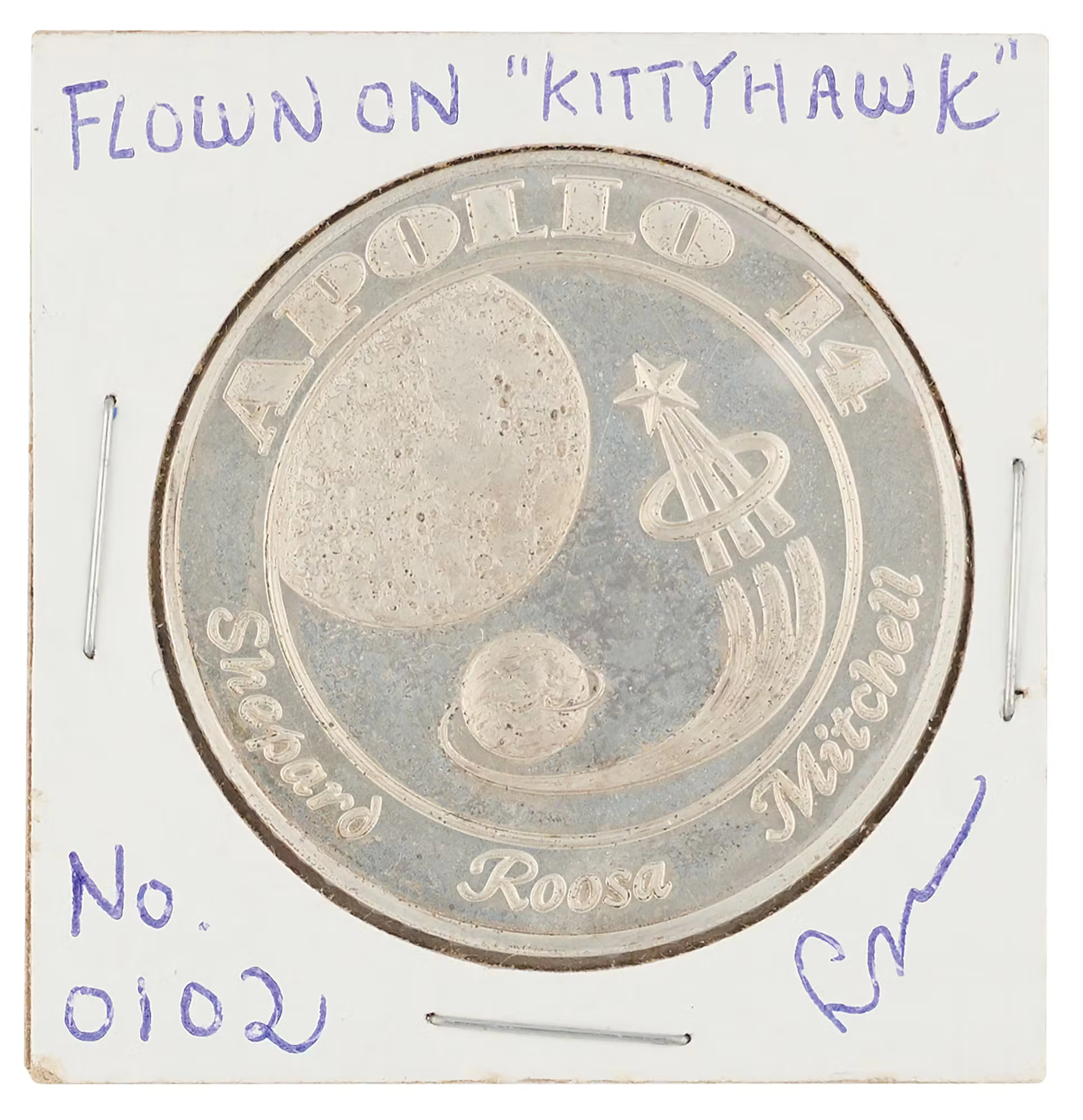 Apollo 14 Flown Franklin Mint Medallion - From the Personal Collection