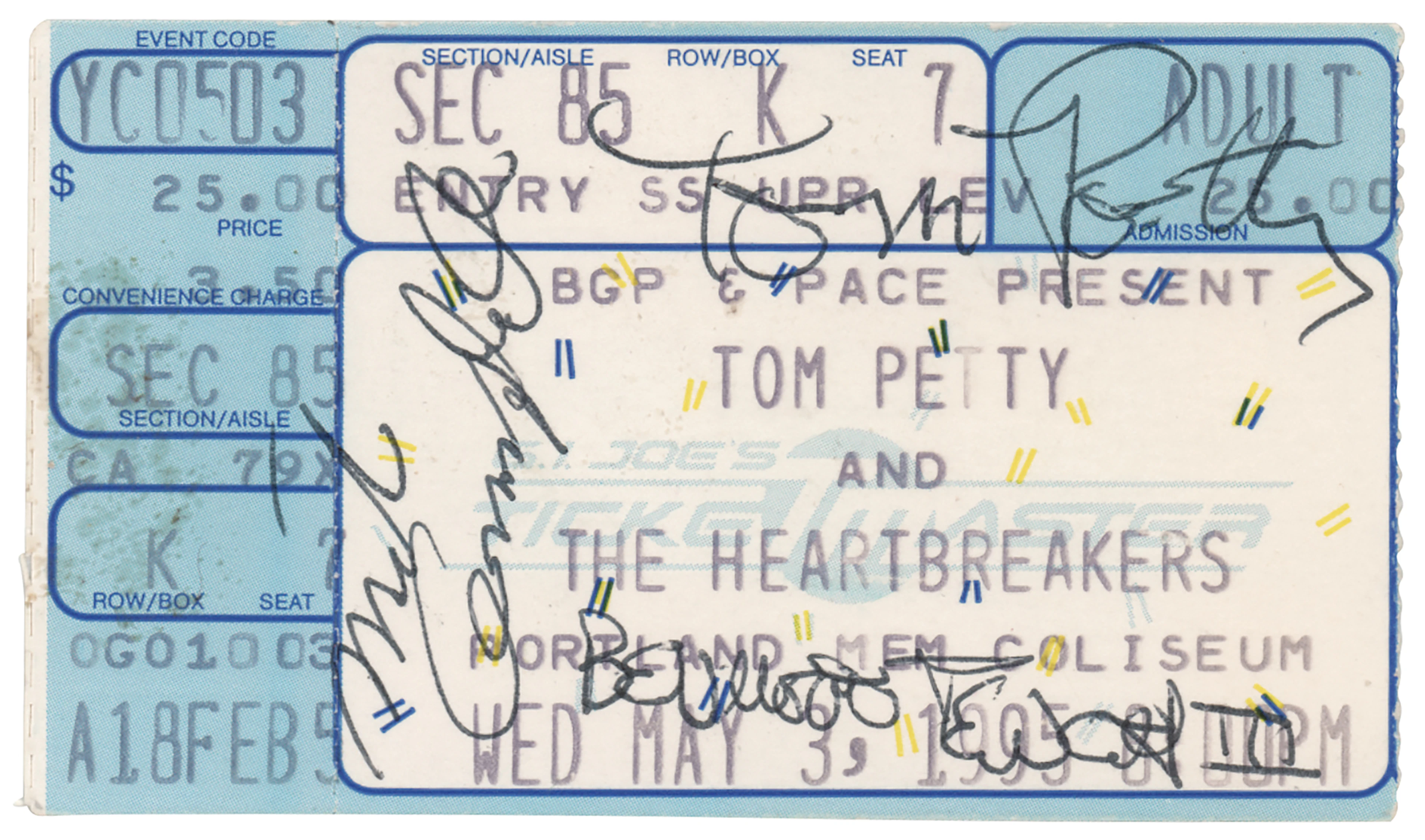 Tom Petty Signed Ticket Stub