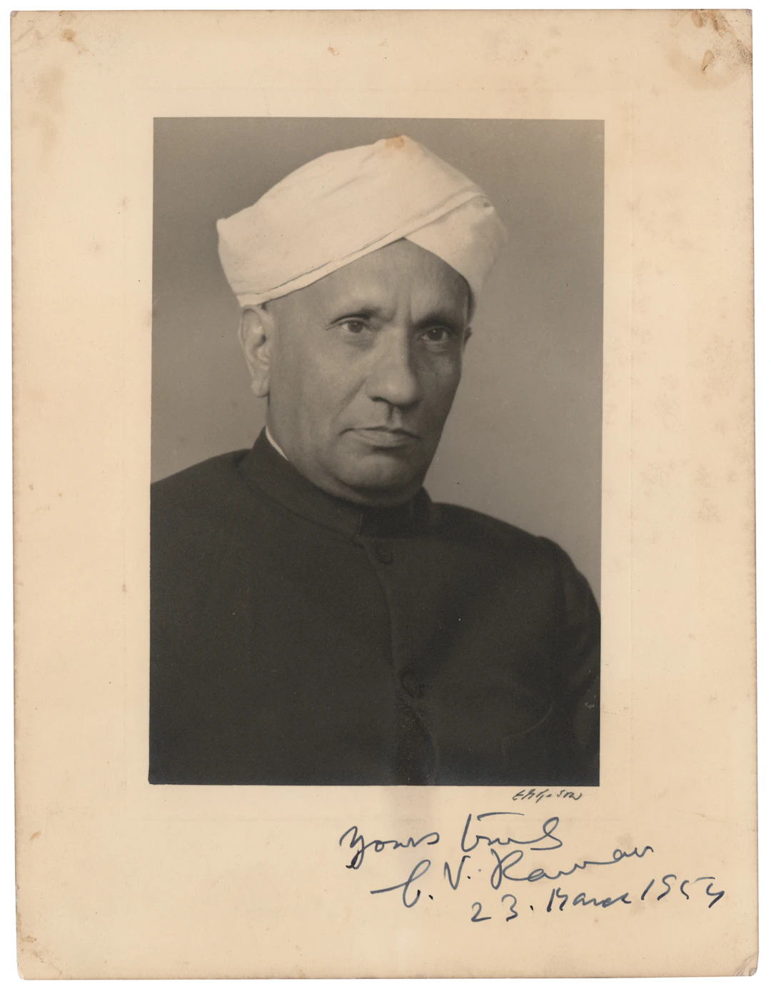 C. V. Raman Signed Photograph